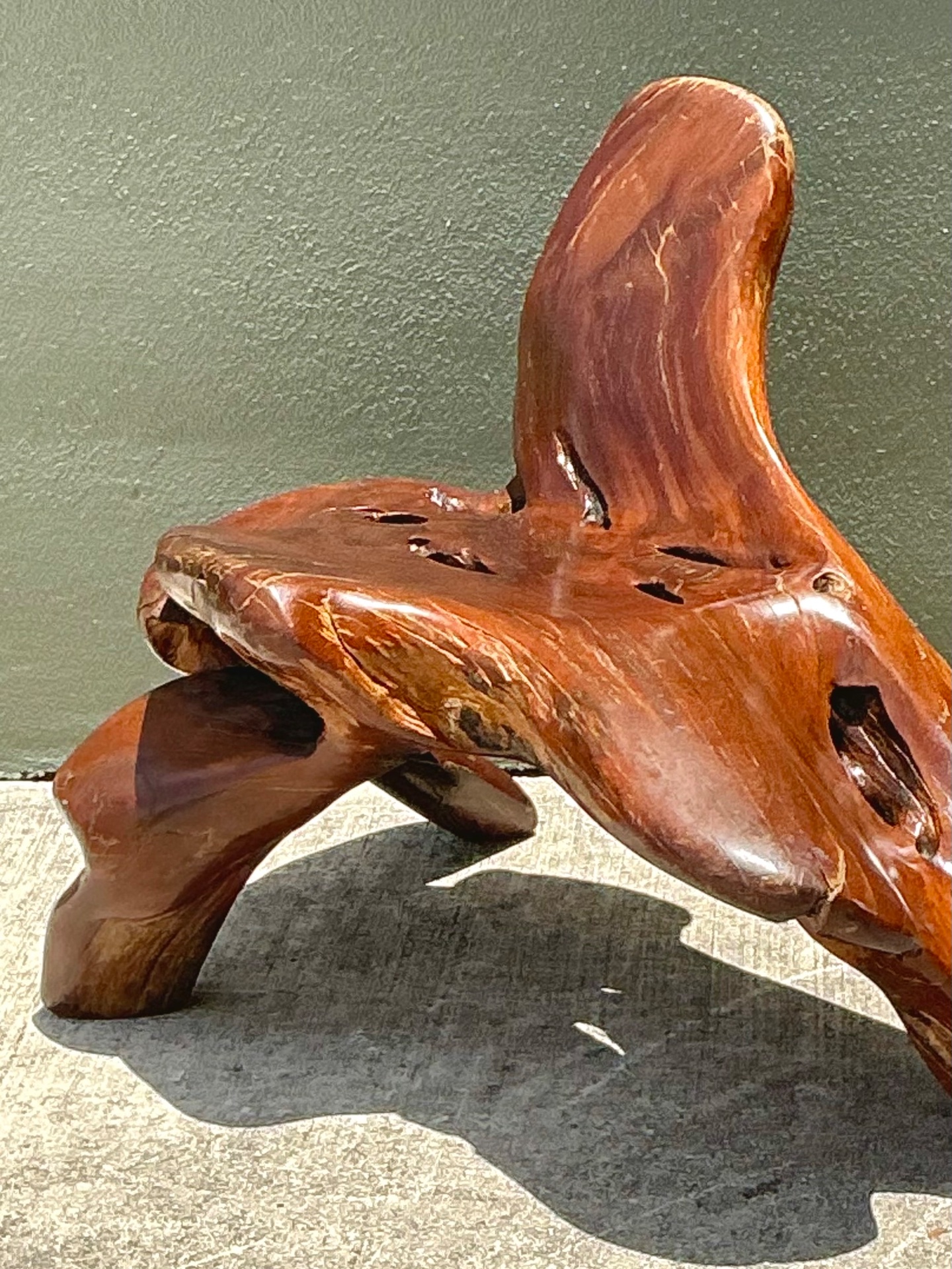 Vintage Organic Form Wood Accent Chair - Side view
