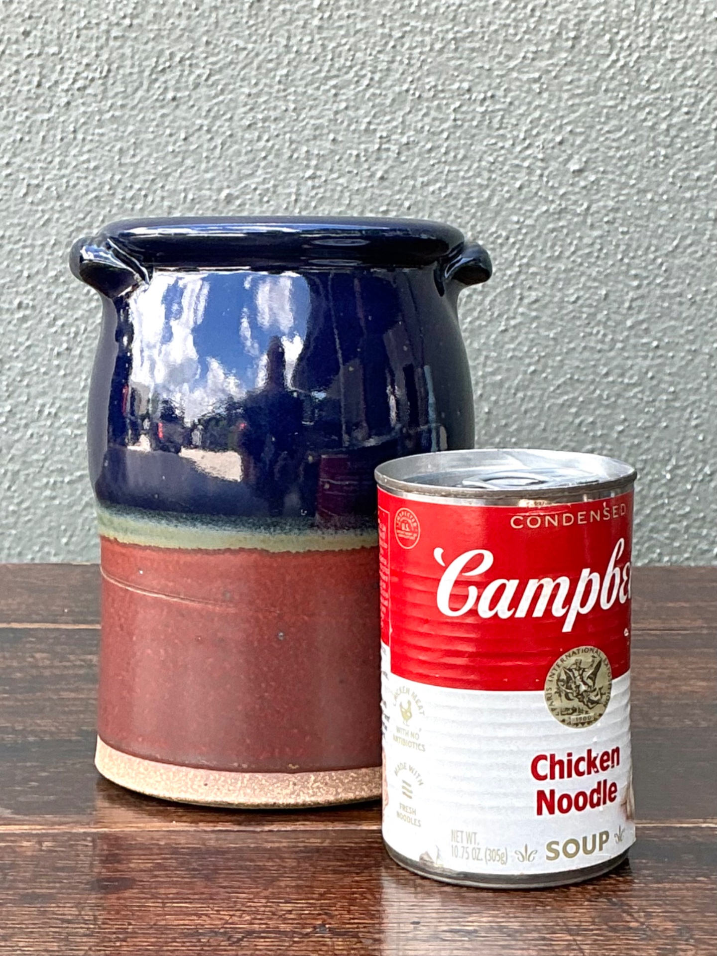 Handcrafted Two-Tone Ceramic Vase - Back view