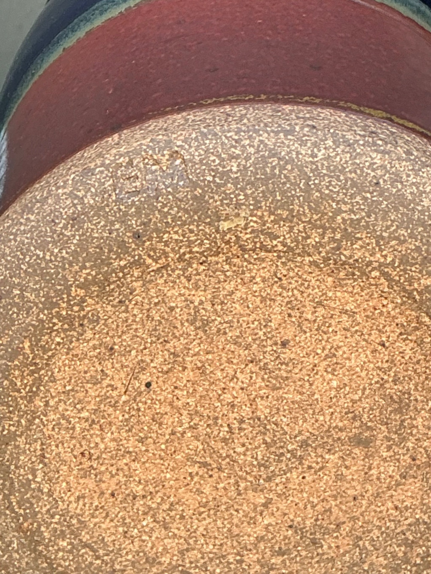 Handcrafted Two-Tone Ceramic Vase - Side view