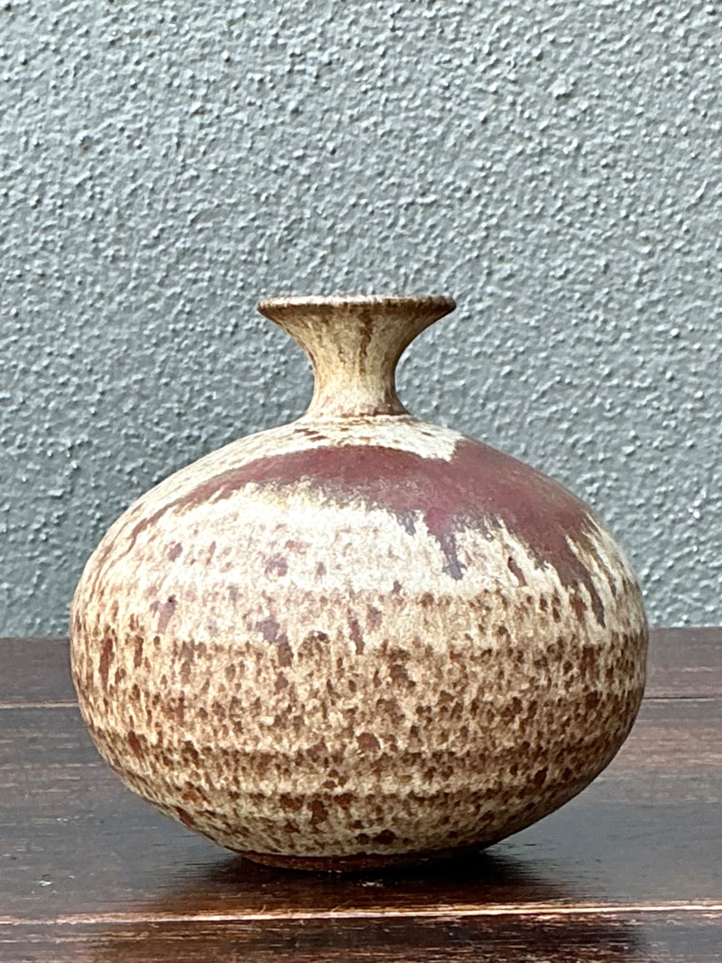 Handcrafted Earth-Tone Ceramic Vase - Top view