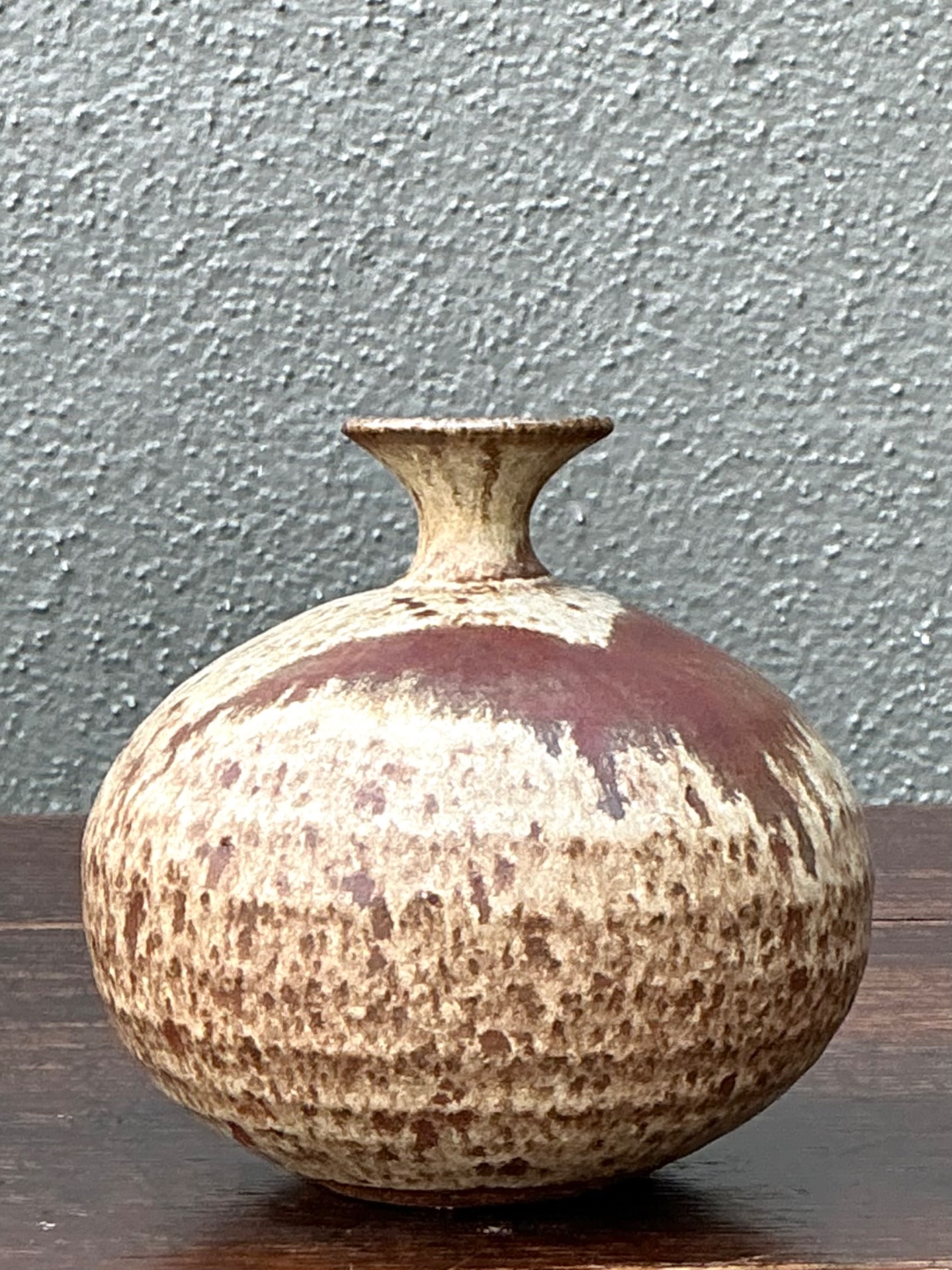 Handcrafted Earth-Tone Ceramic Vase - Side view