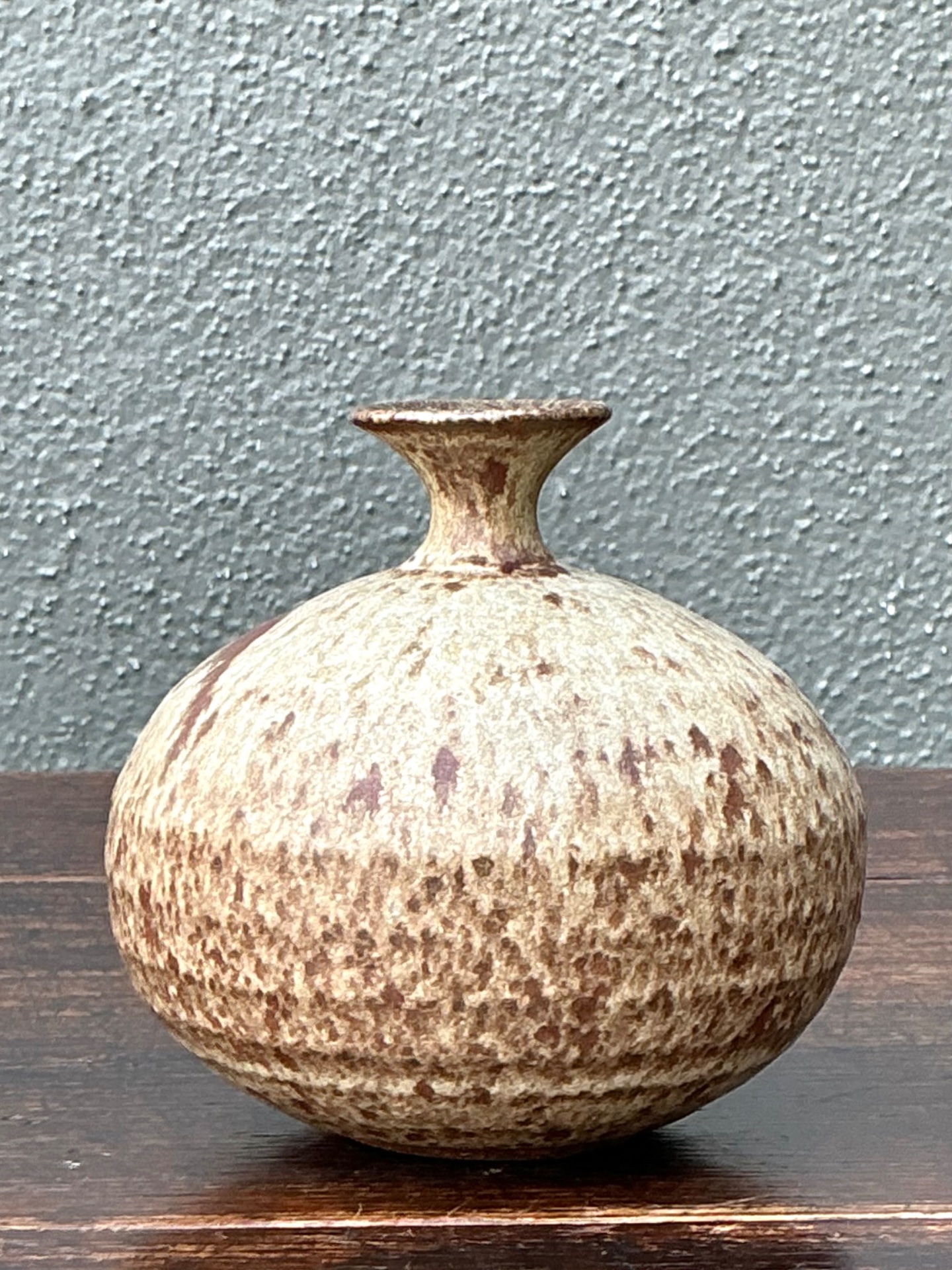 Handcrafted Earth-Tone Ceramic Vase - Top view