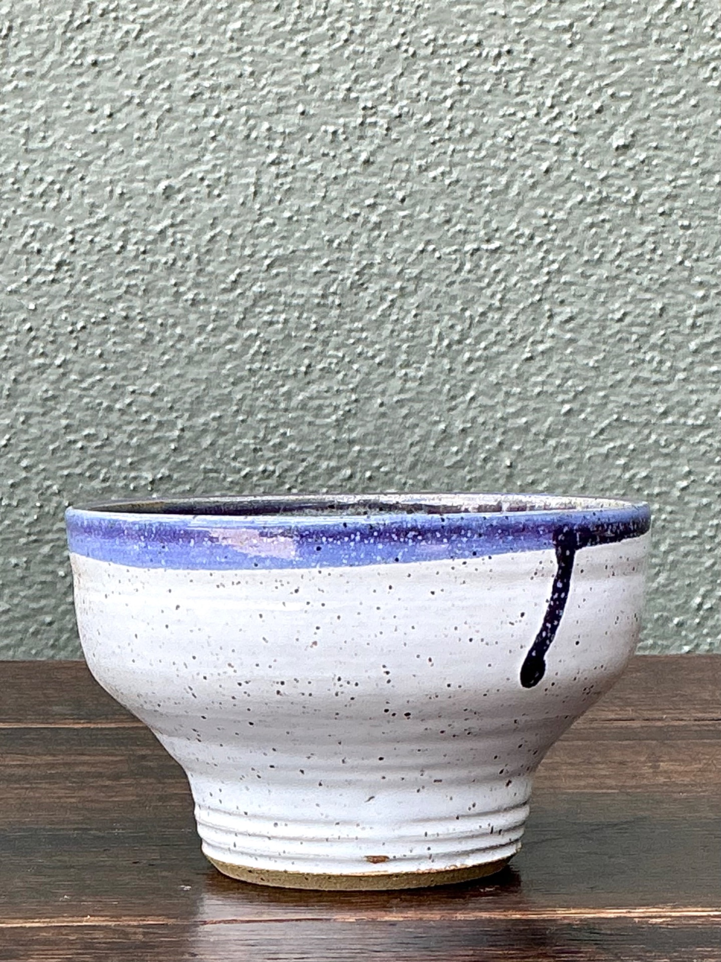 Handcrafted Blue and White Ceramic Bowl - Top view
