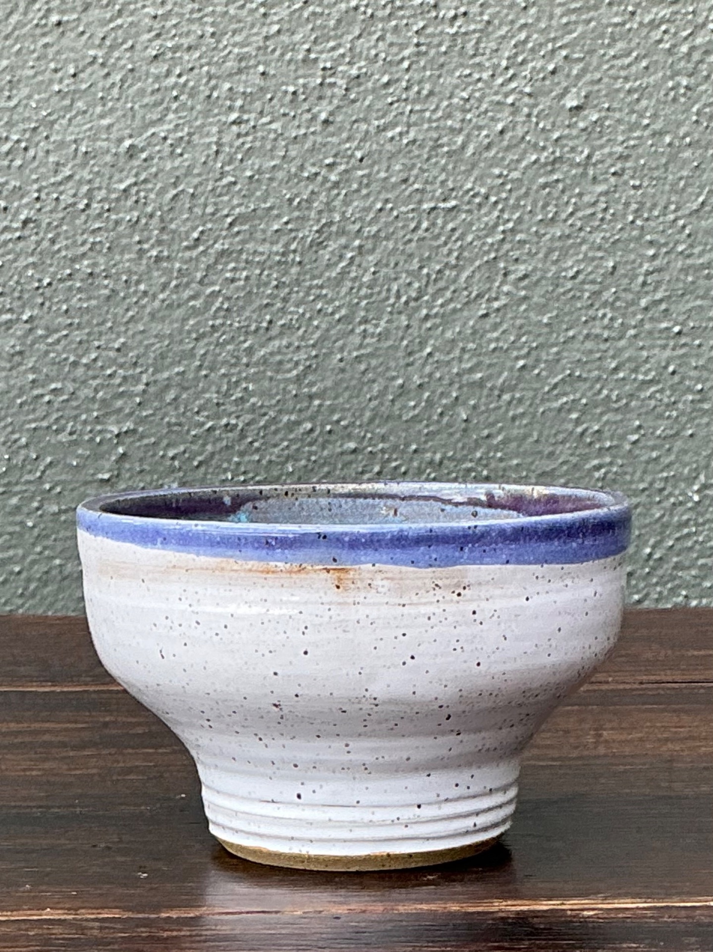 Handcrafted Blue and White Ceramic Bowl - Top view