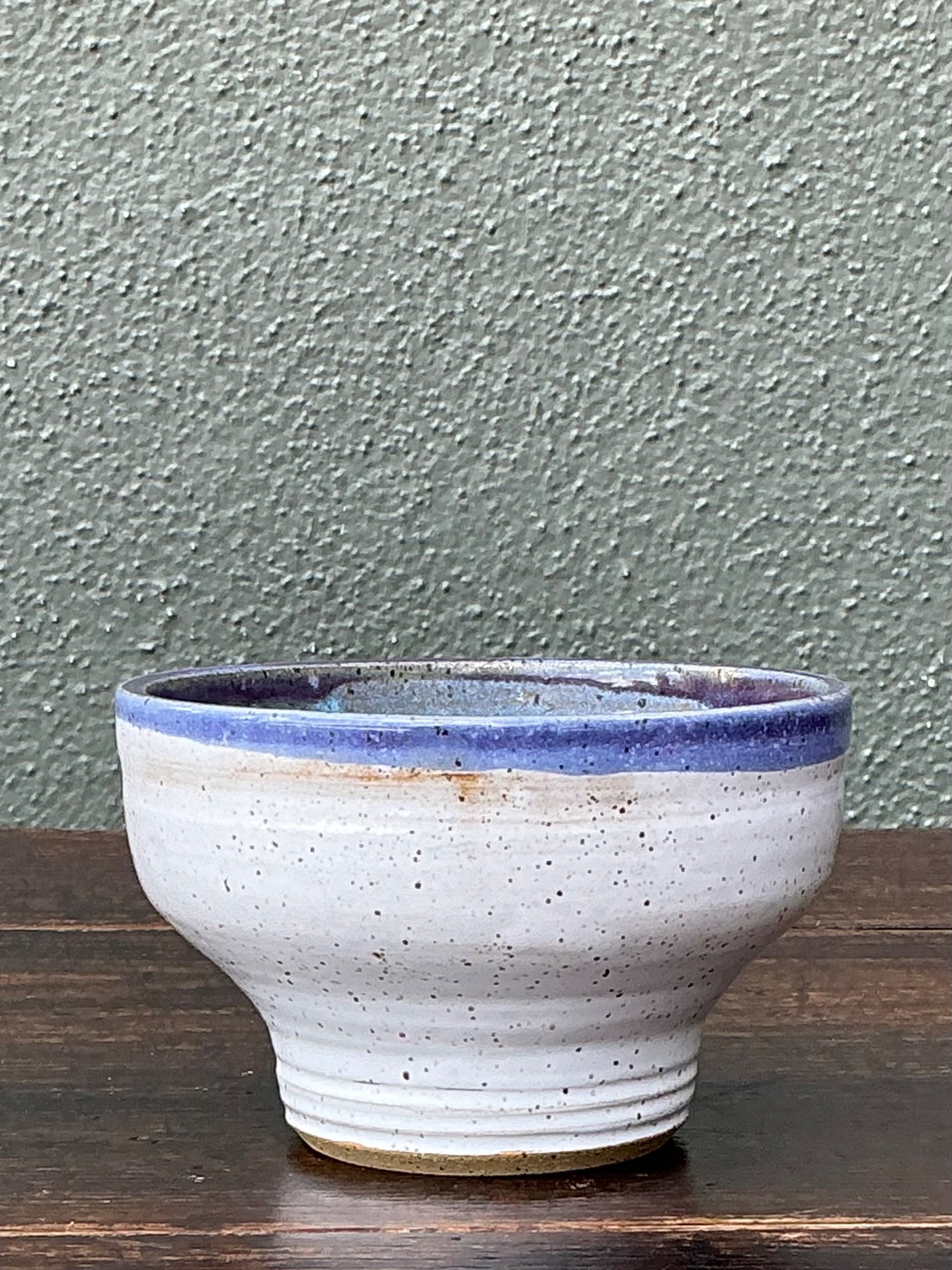 Handcrafted Blue and White Ceramic Bowl - Detail view