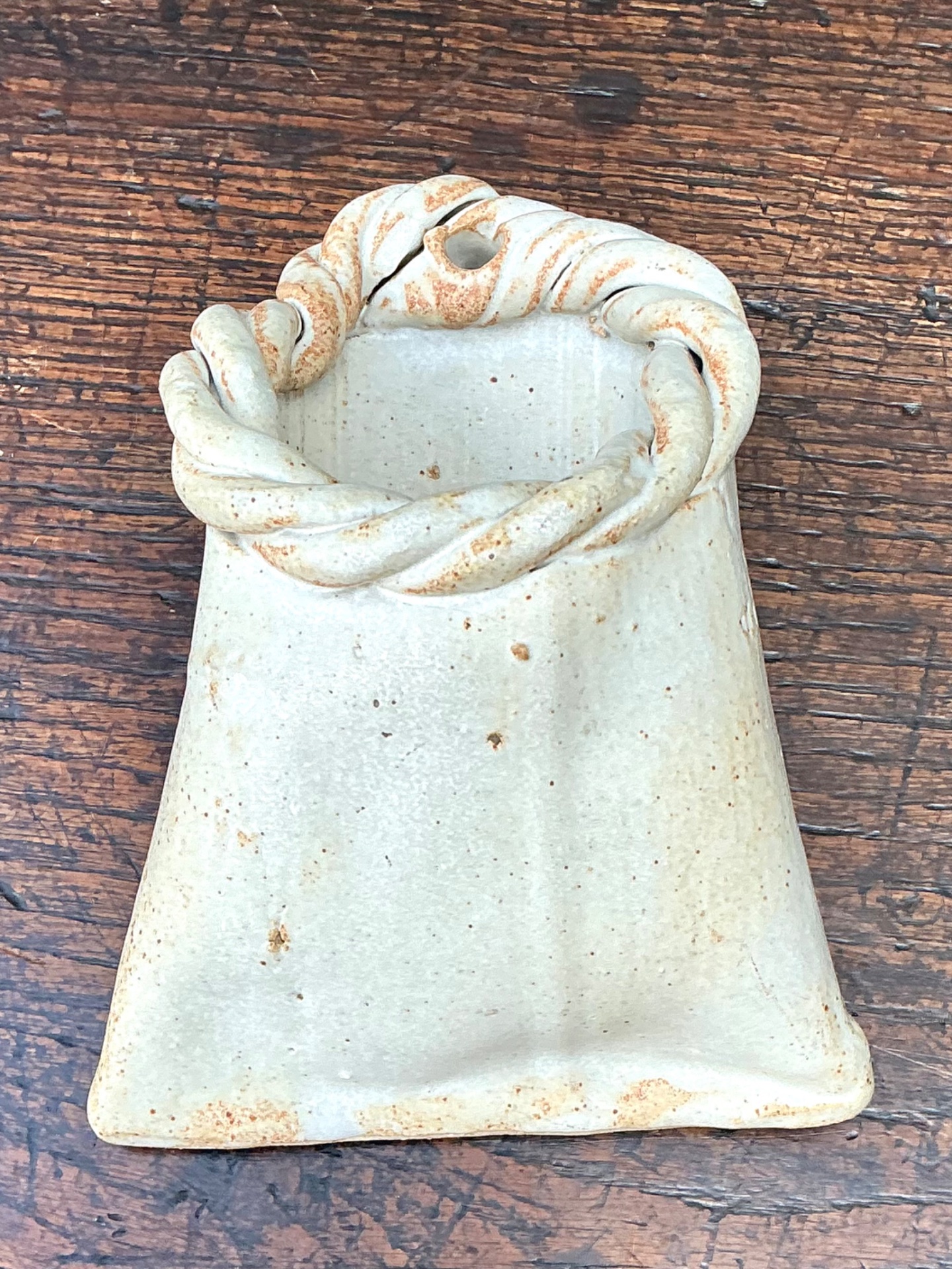 Tracy Signed Ceramic Wall Pocket - Back view