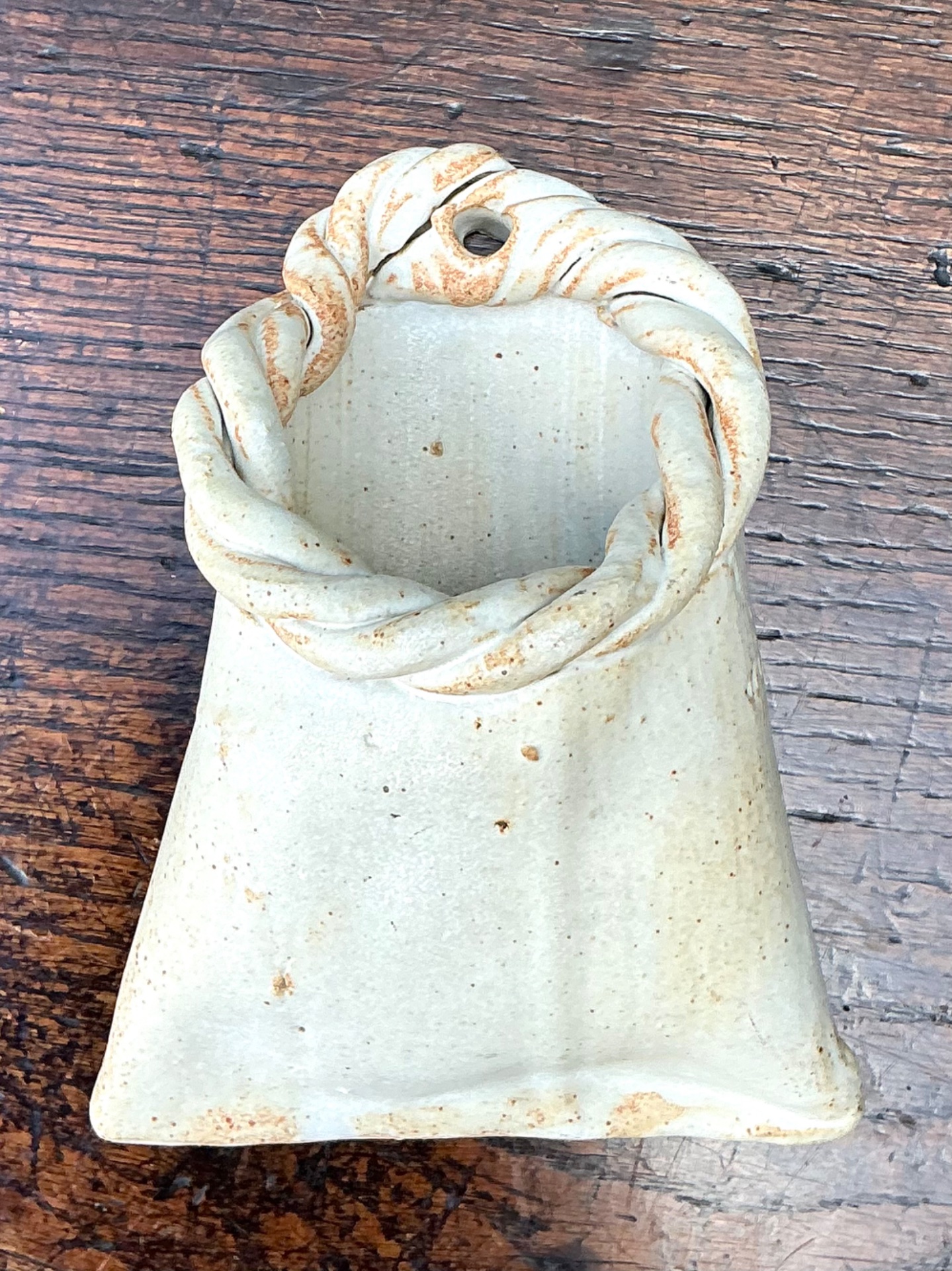 Tracy Signed Ceramic Wall Pocket - Back view