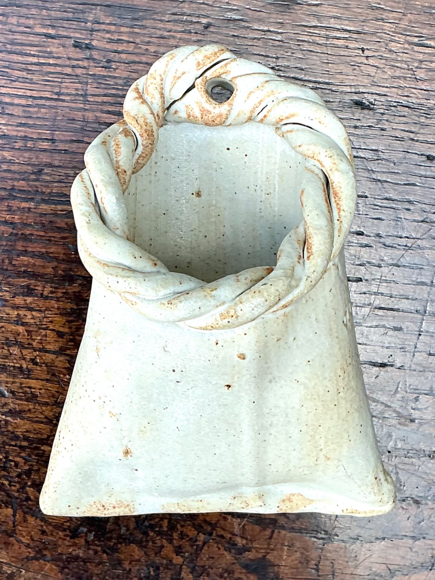 Tracy Signed Ceramic Wall Pocket - Side view