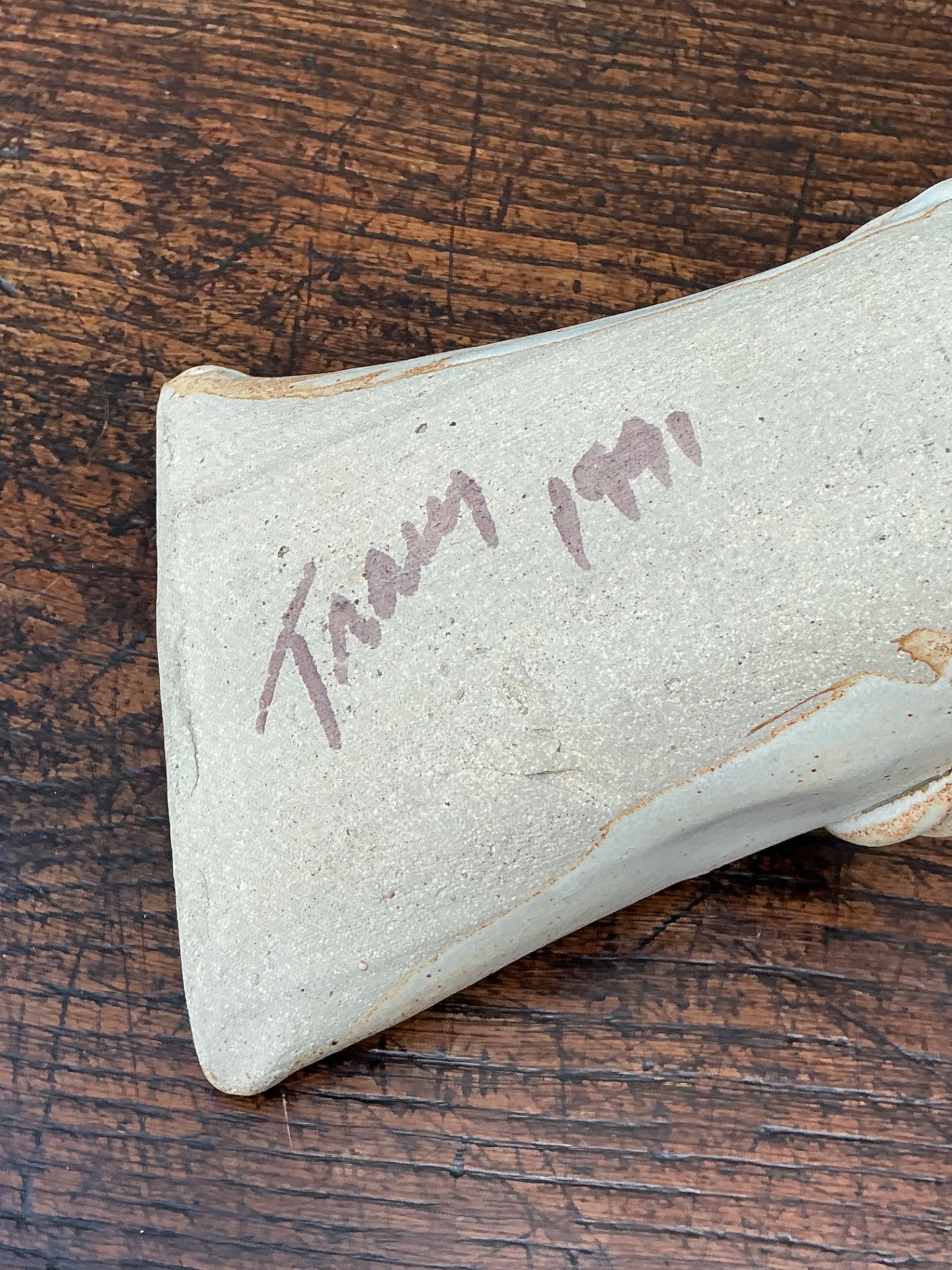 Tracy Signed Ceramic Wall Pocket - Side view