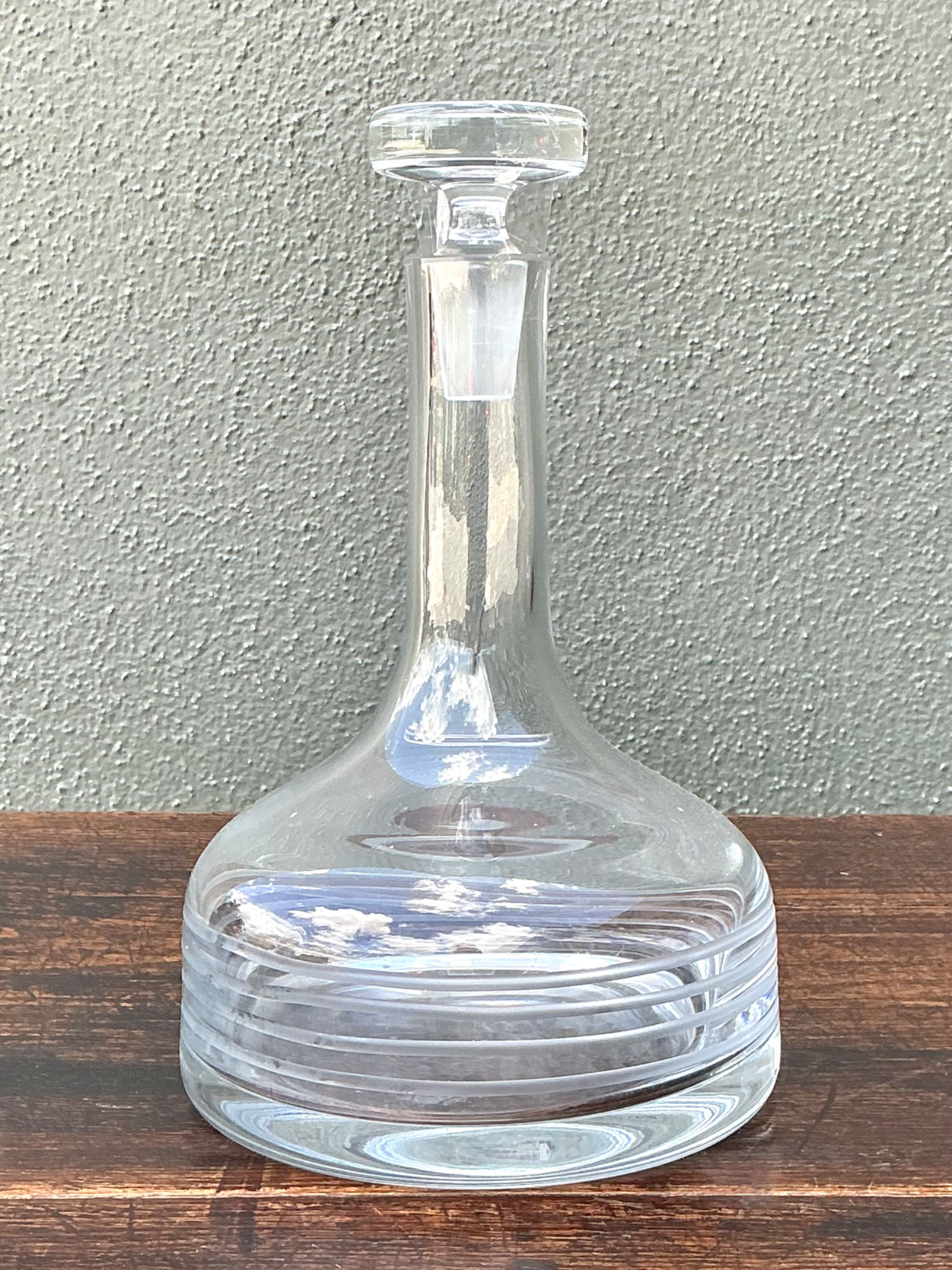 Vintage Glass Decanter with Stopper - Top view