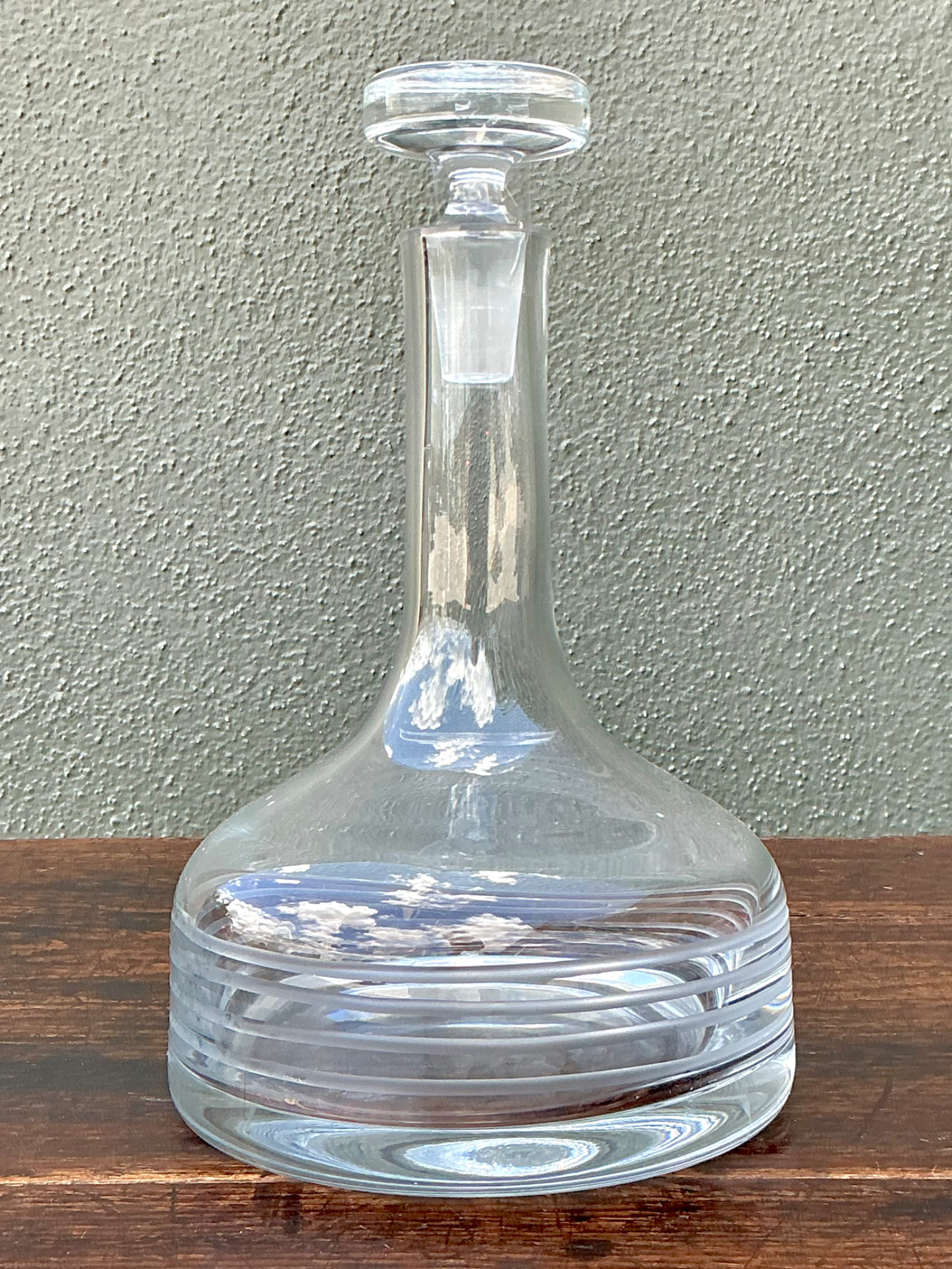 Vintage Glass Decanter with Stopper - Side view