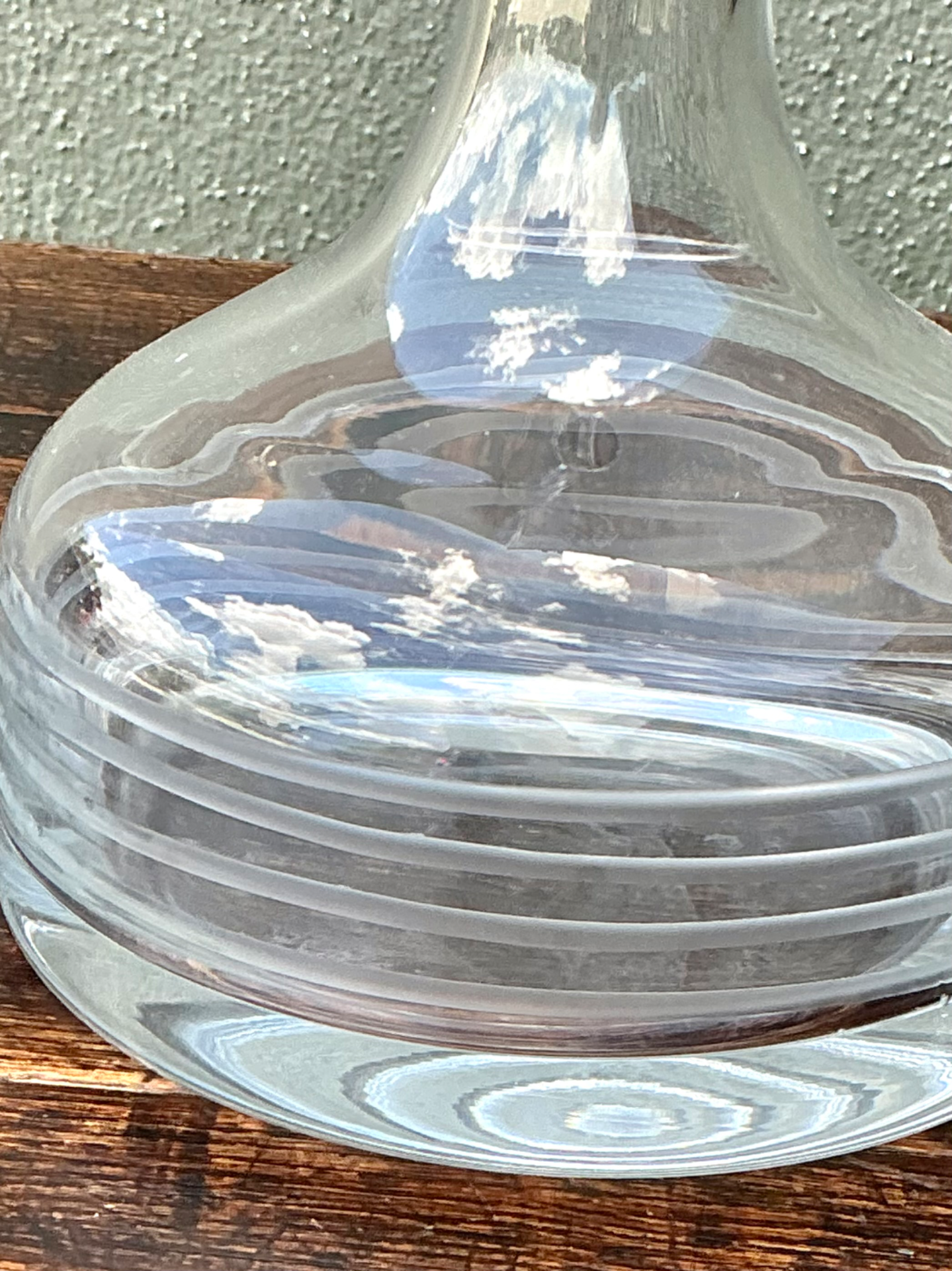 Vintage Glass Decanter with Stopper - Back view