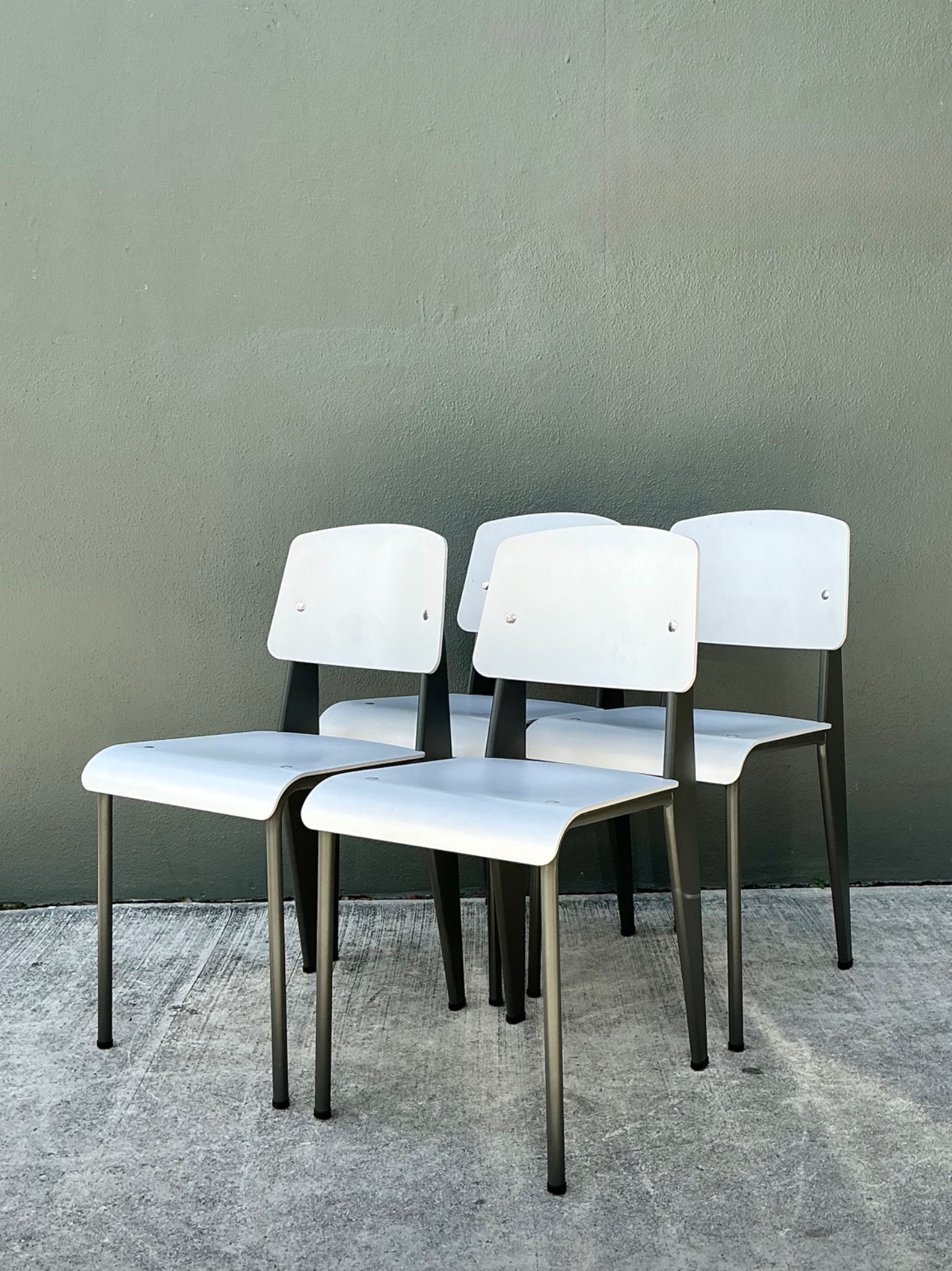 Jean Prouve for Vitra Standard Chairs - Set Of 4 - Side view