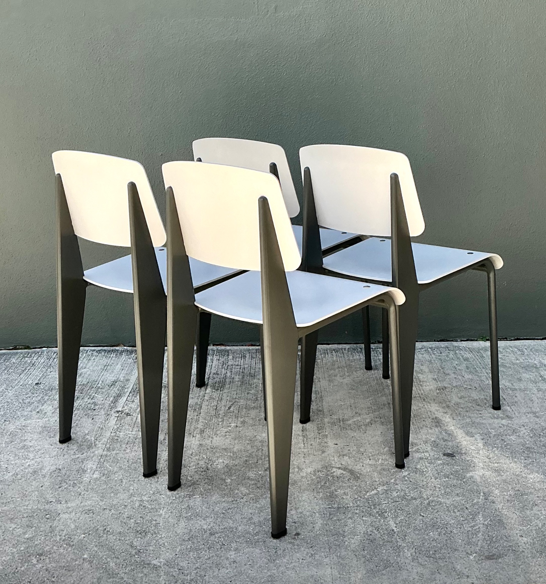 Jean Prouve for Vitra Standard Chairs - Set Of 4 - Side view