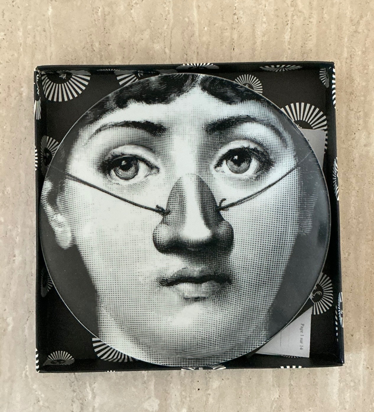 Vintage Fornasetti Tema e Variazioni Plate - Back view