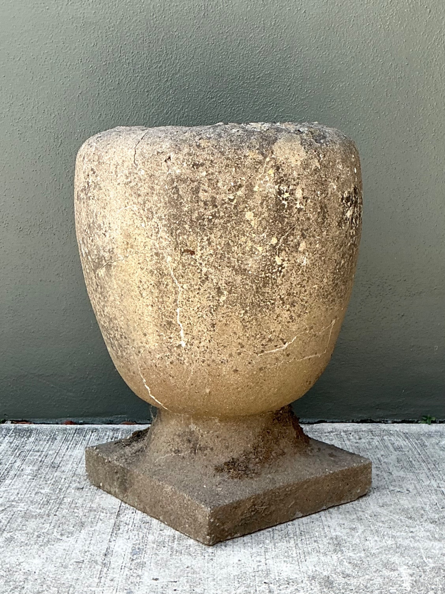 Rustic Stone Garden Planter - Back view