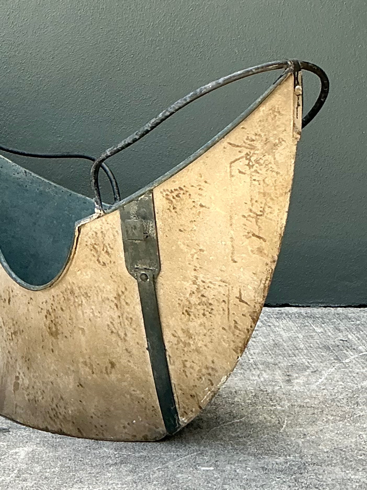 Vintage Distressed Metal Carousel Swan - Top view