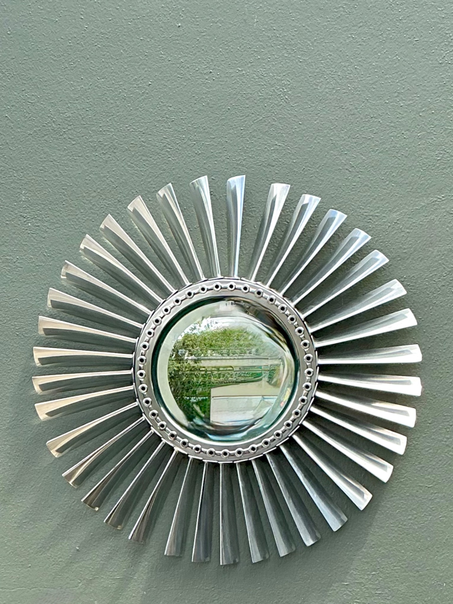 Vintage industrial Rolls Royce “Spey” Mirror - Back view