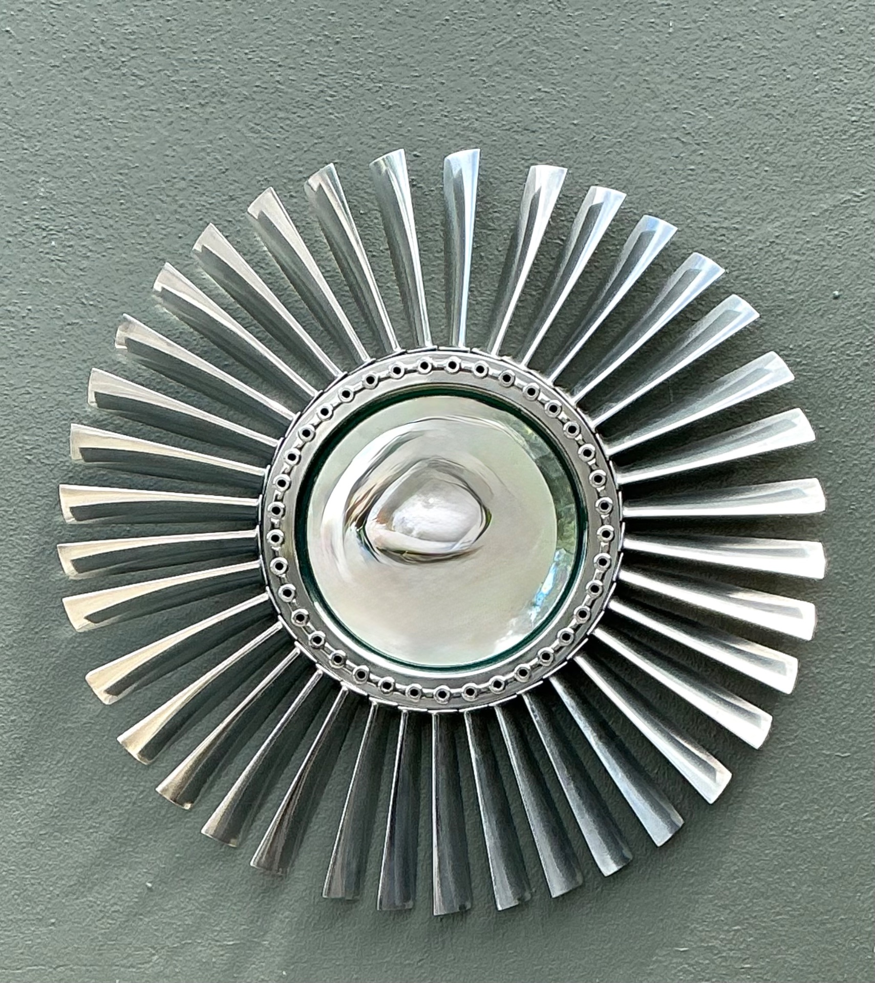 Vintage industrial Rolls Royce “Spey” Mirror - Back view