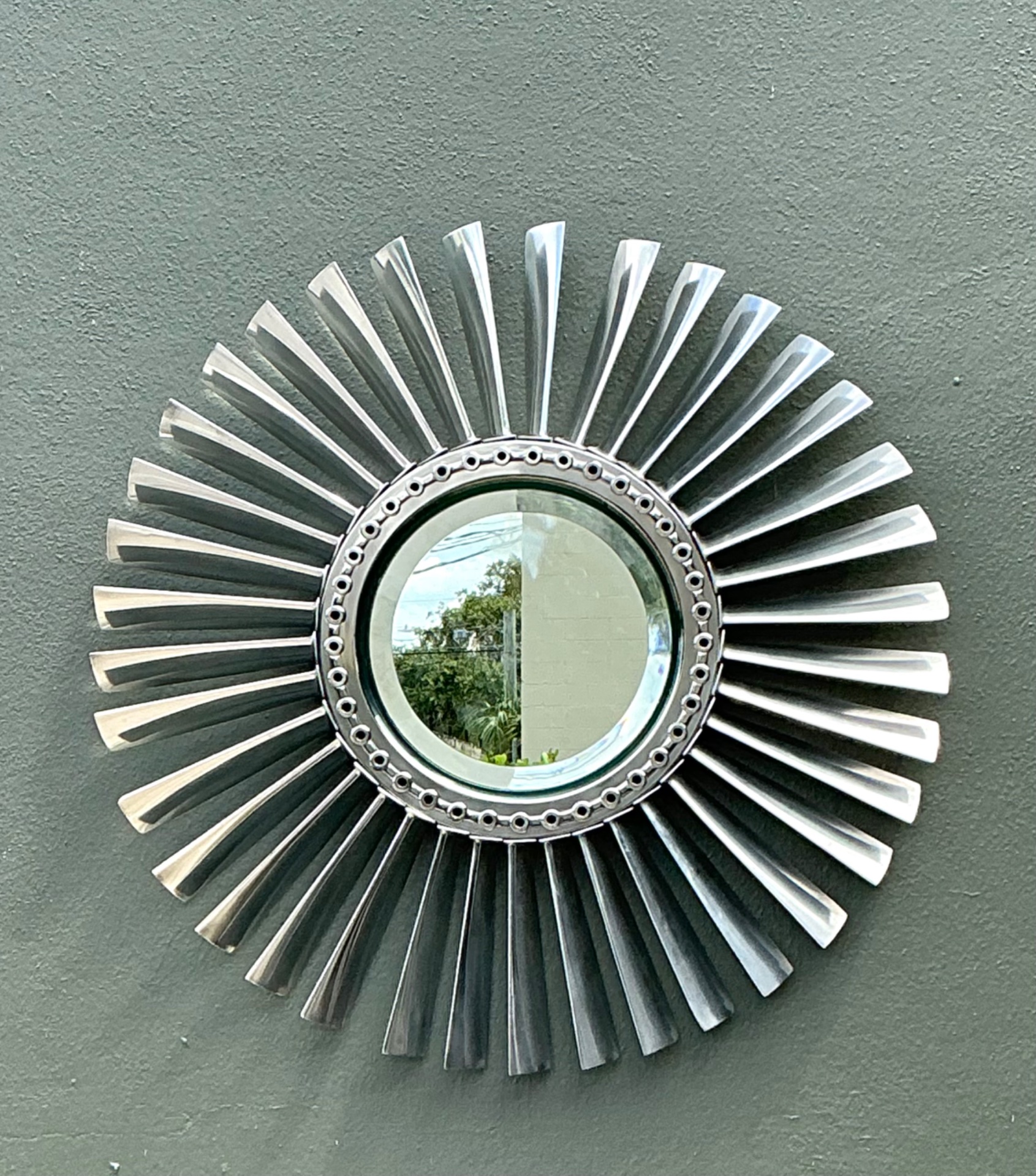 Vintage industrial Rolls Royce “Spey” Mirror - Side view