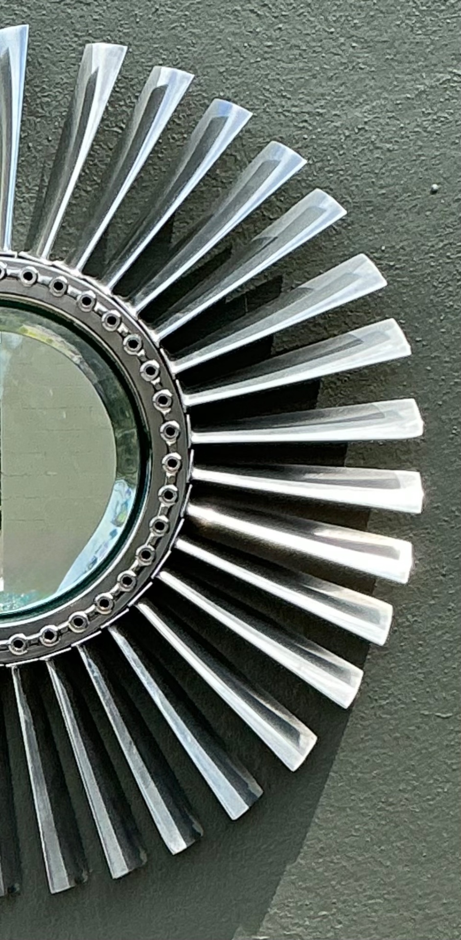 Vintage industrial Rolls Royce “Spey” Mirror - Top view
