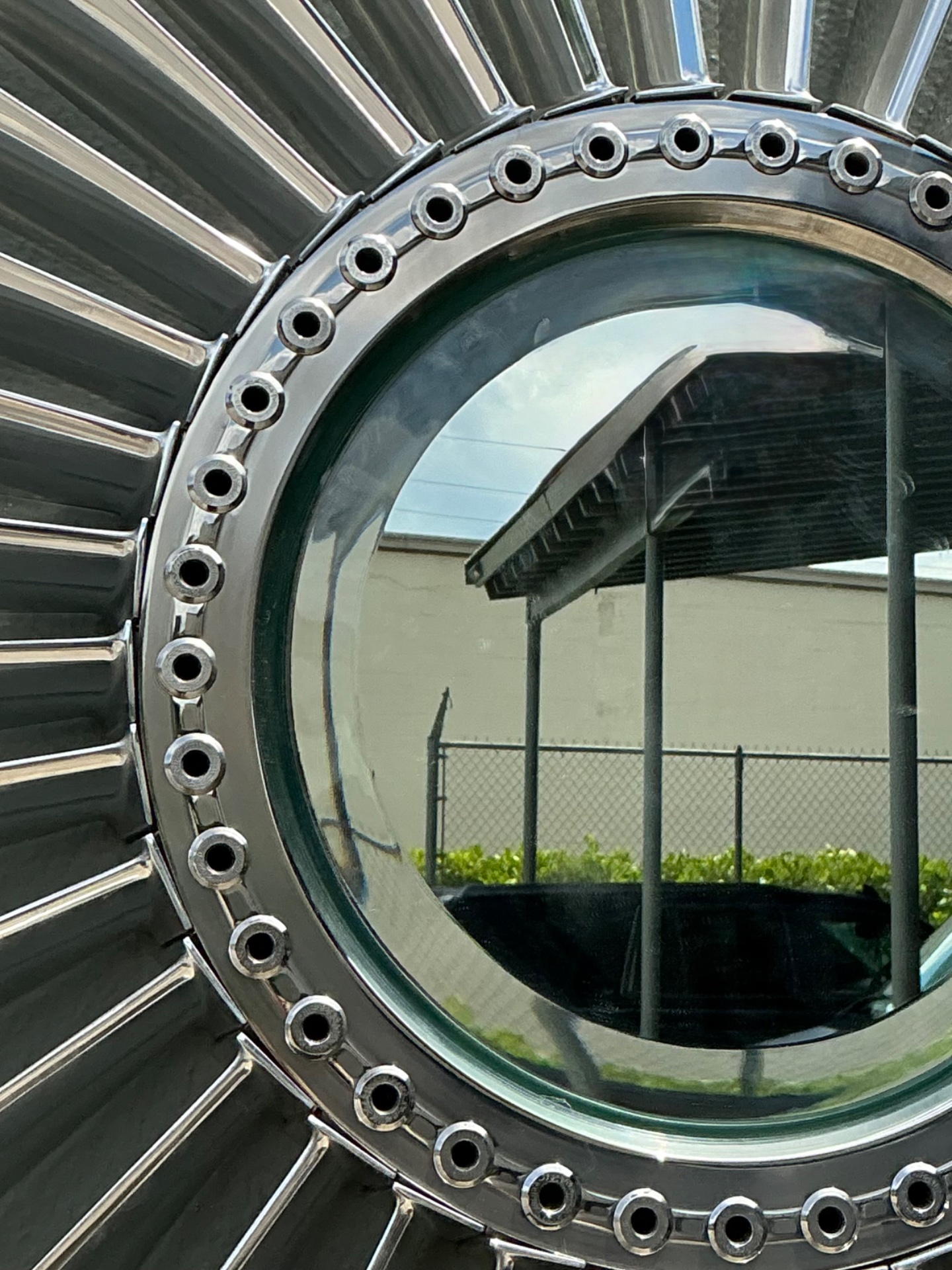 Vintage industrial Rolls Royce “Spey” Mirror - Top view