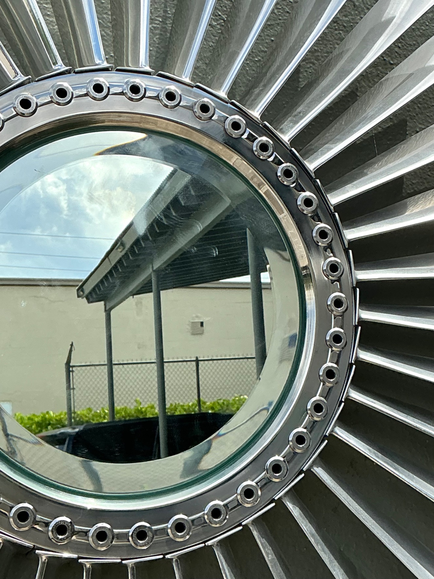 Vintage industrial Rolls Royce “Spey” Mirror - Detail view