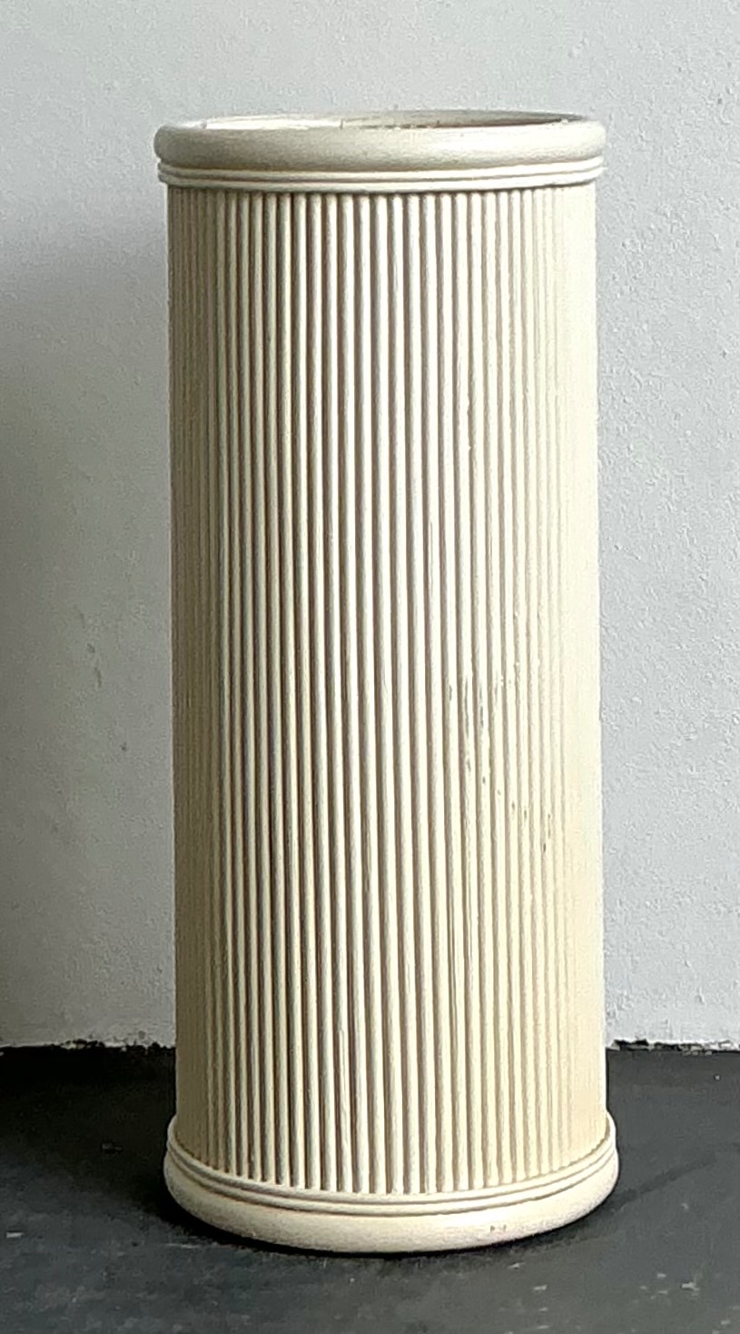 Vintage Painted Rattan Pedestal - Detail view