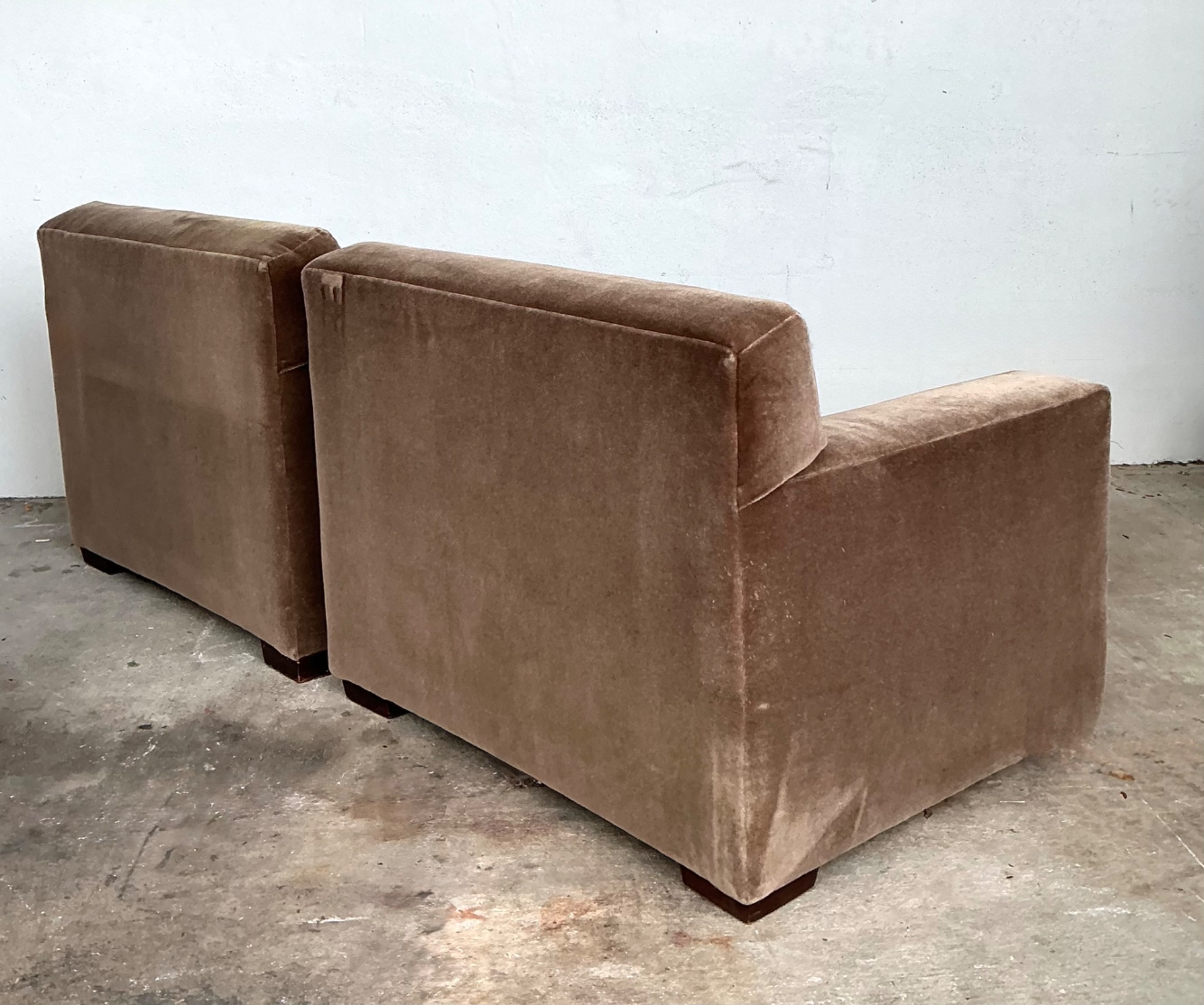 Vintage Ralph Lauren Mohair “Tuxedo” Lounge Chairs - A Pair - Detail view