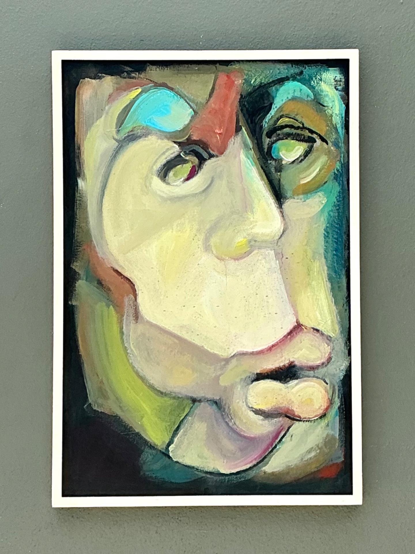Abstract Expressionist Oil Painting on Canvas - Top view