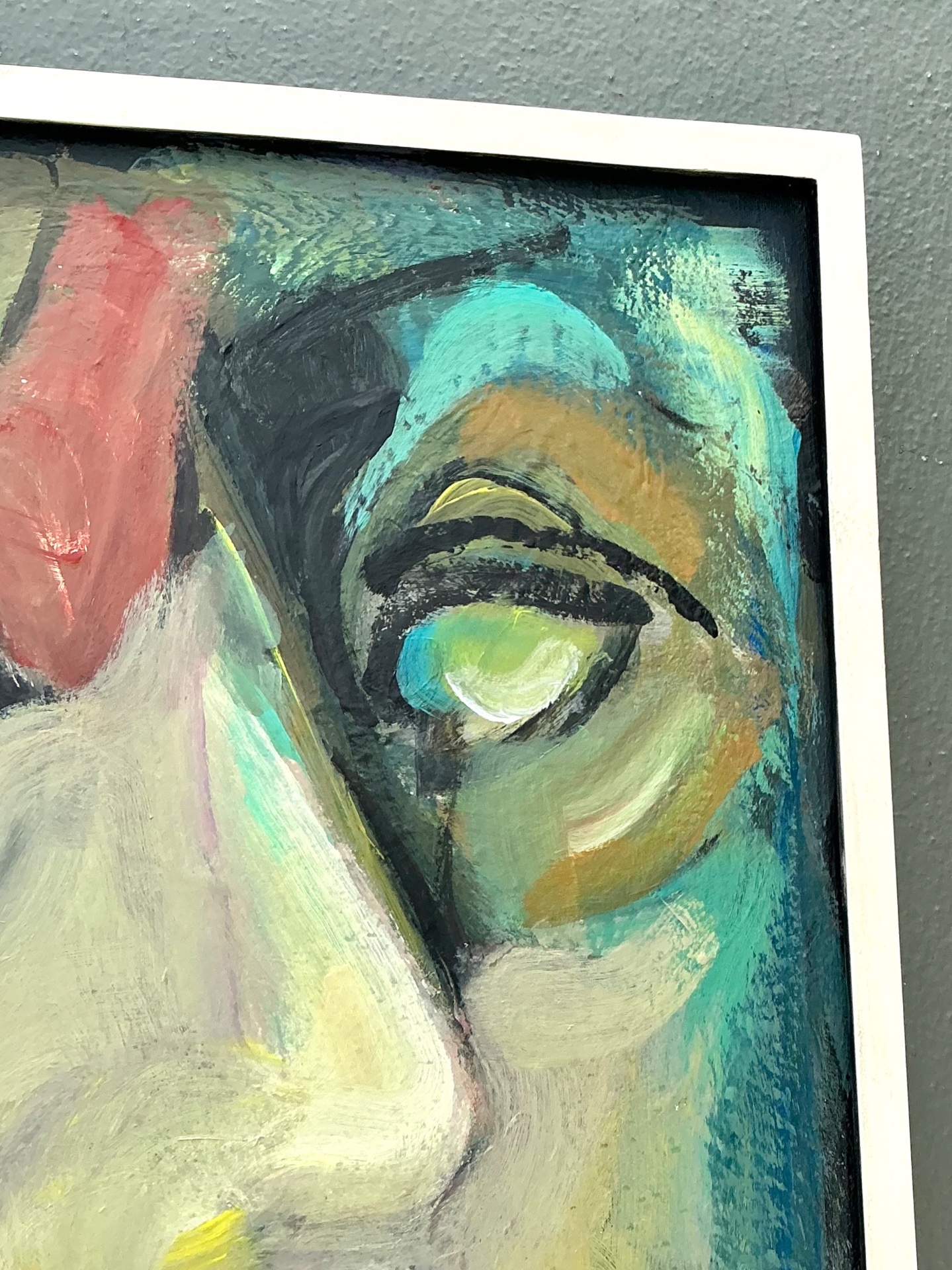 Abstract Expressionist Oil Painting on Canvas - Top view