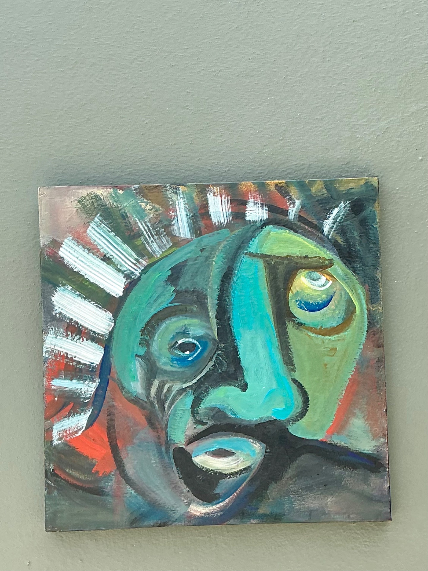 Abstract Expressionist Oil Painting on Canvas - Side view