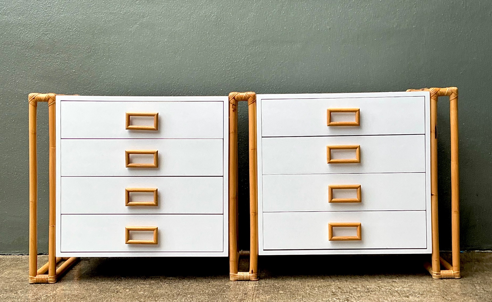 Vintage Rattan and Laminate Dresser - Back view
