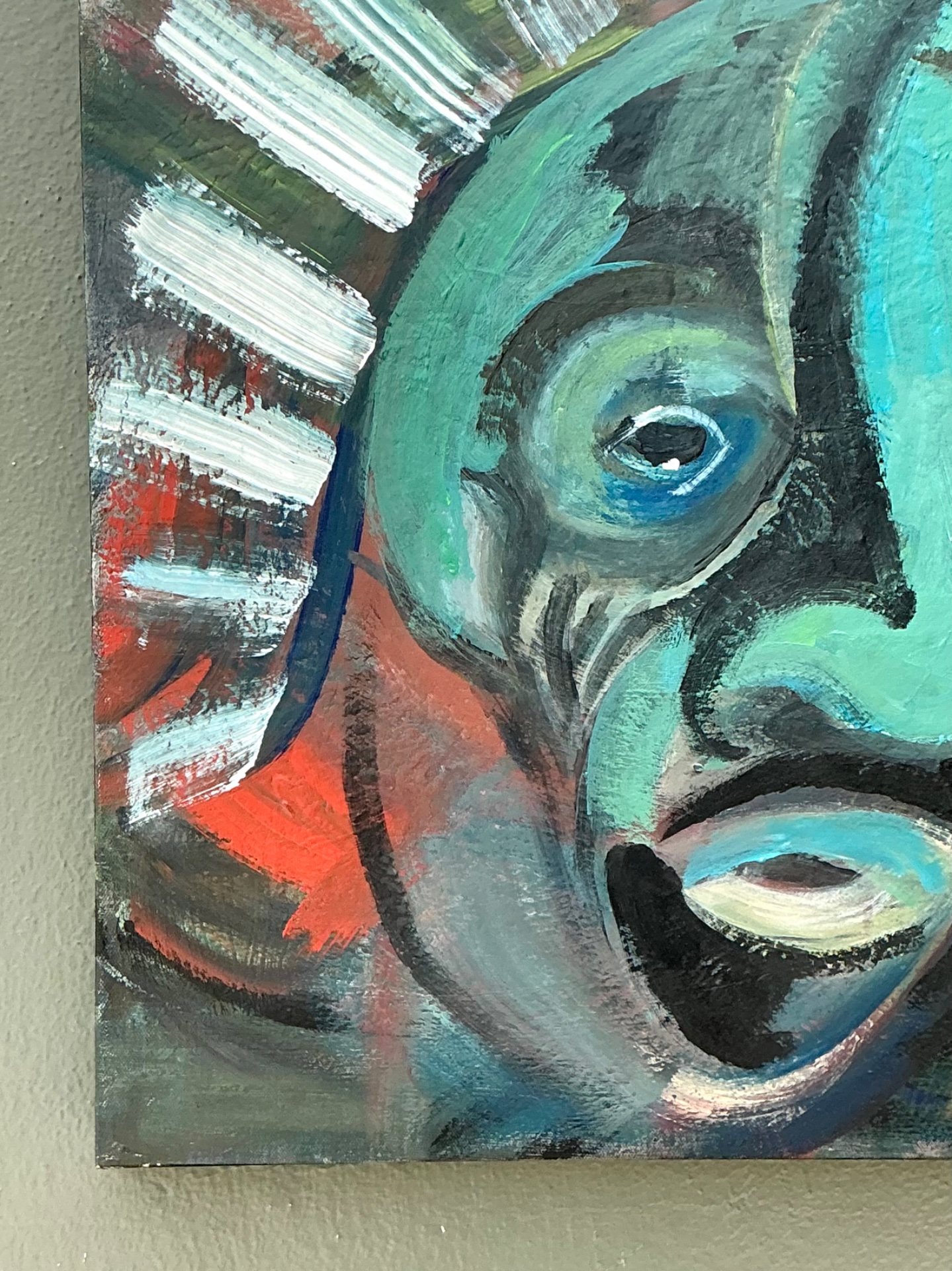 Abstract Expressionist Oil Painting on Canvas - Back view