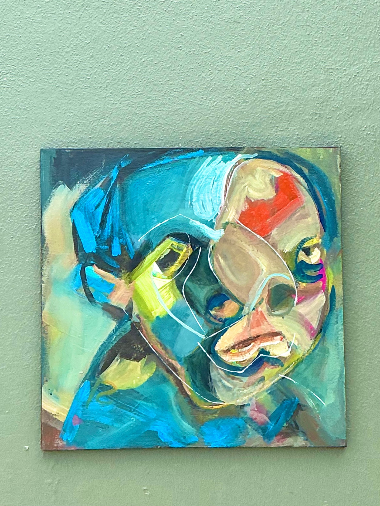 Abstract Figurative Oil Painting on Canvas - Top view