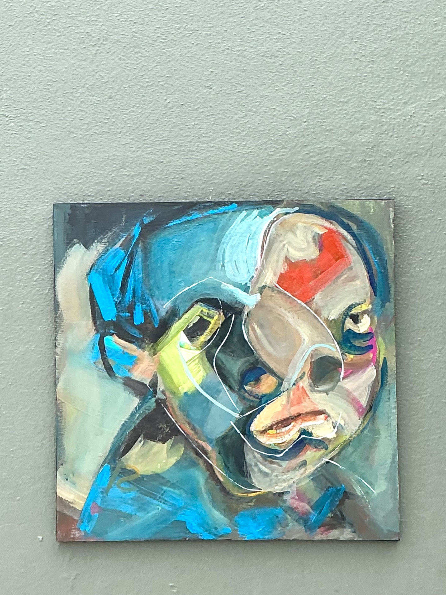 Abstract Figurative Oil Painting on Canvas - Side view