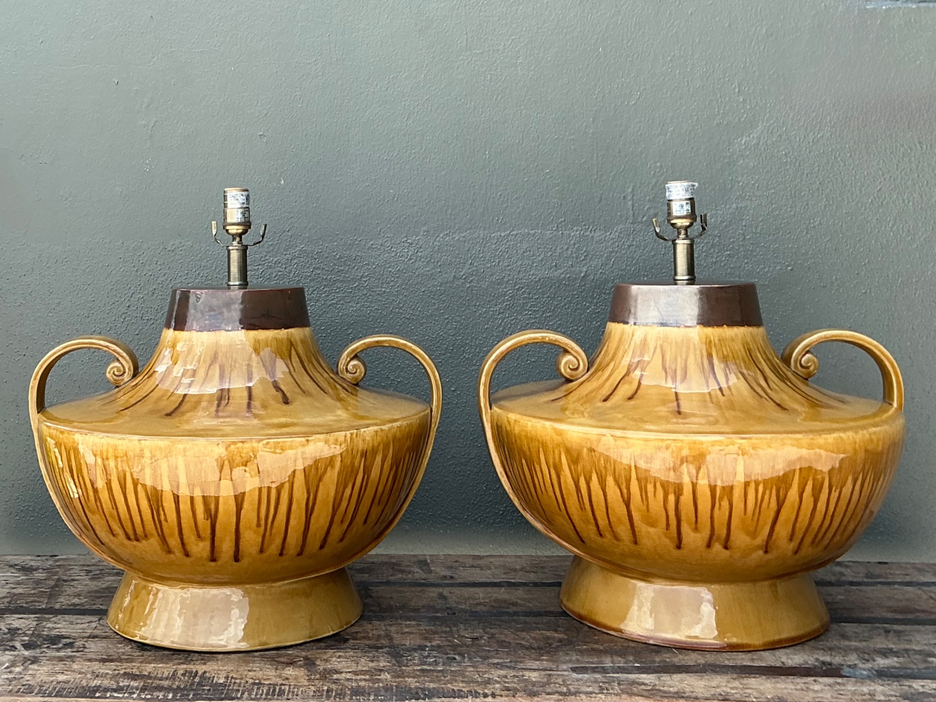 Mid-Century Ceramic Table Lamps - Set of 2 - Side view