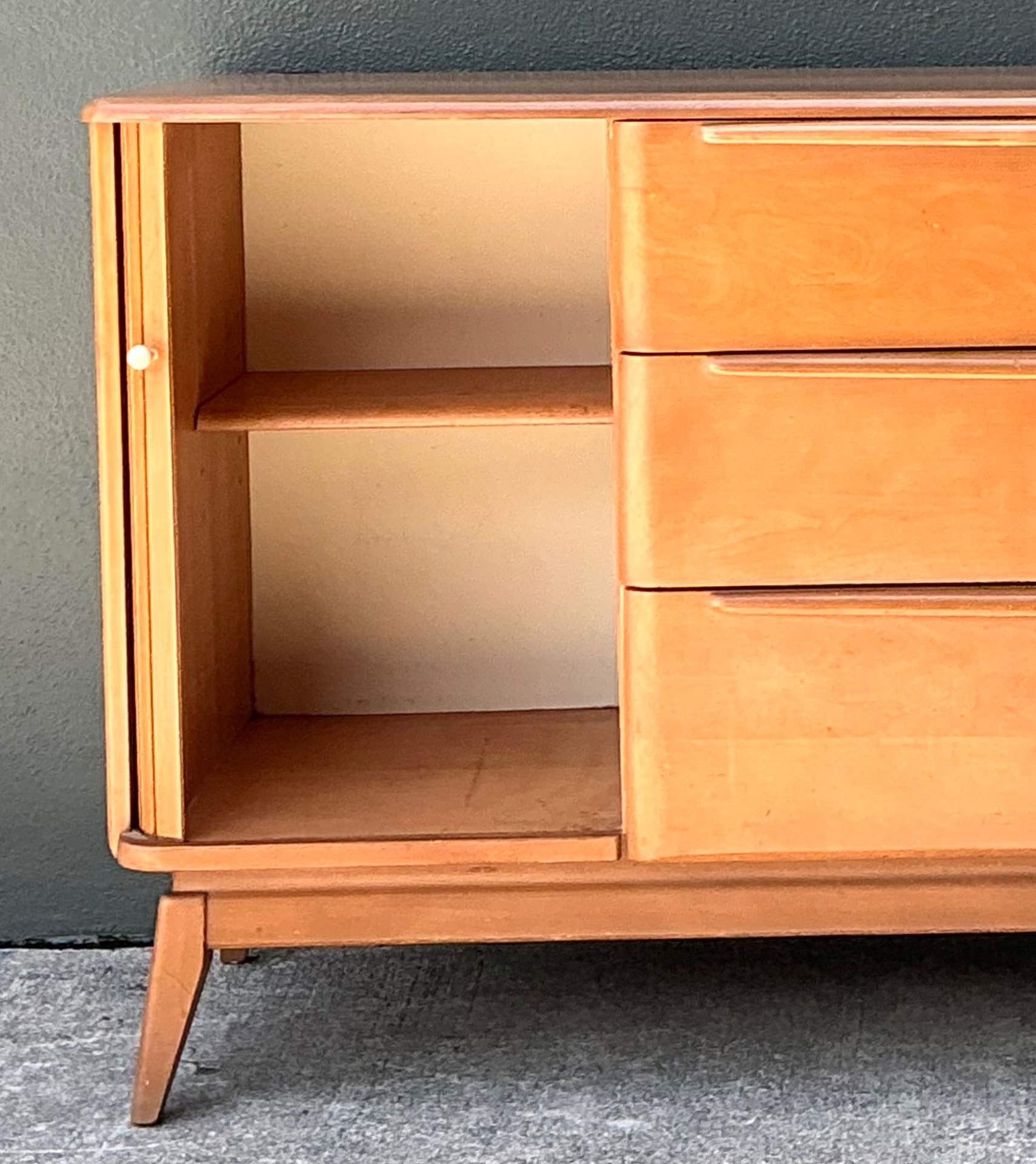 Mid-Century Heywood Wakefield Wood Credenza - Side view