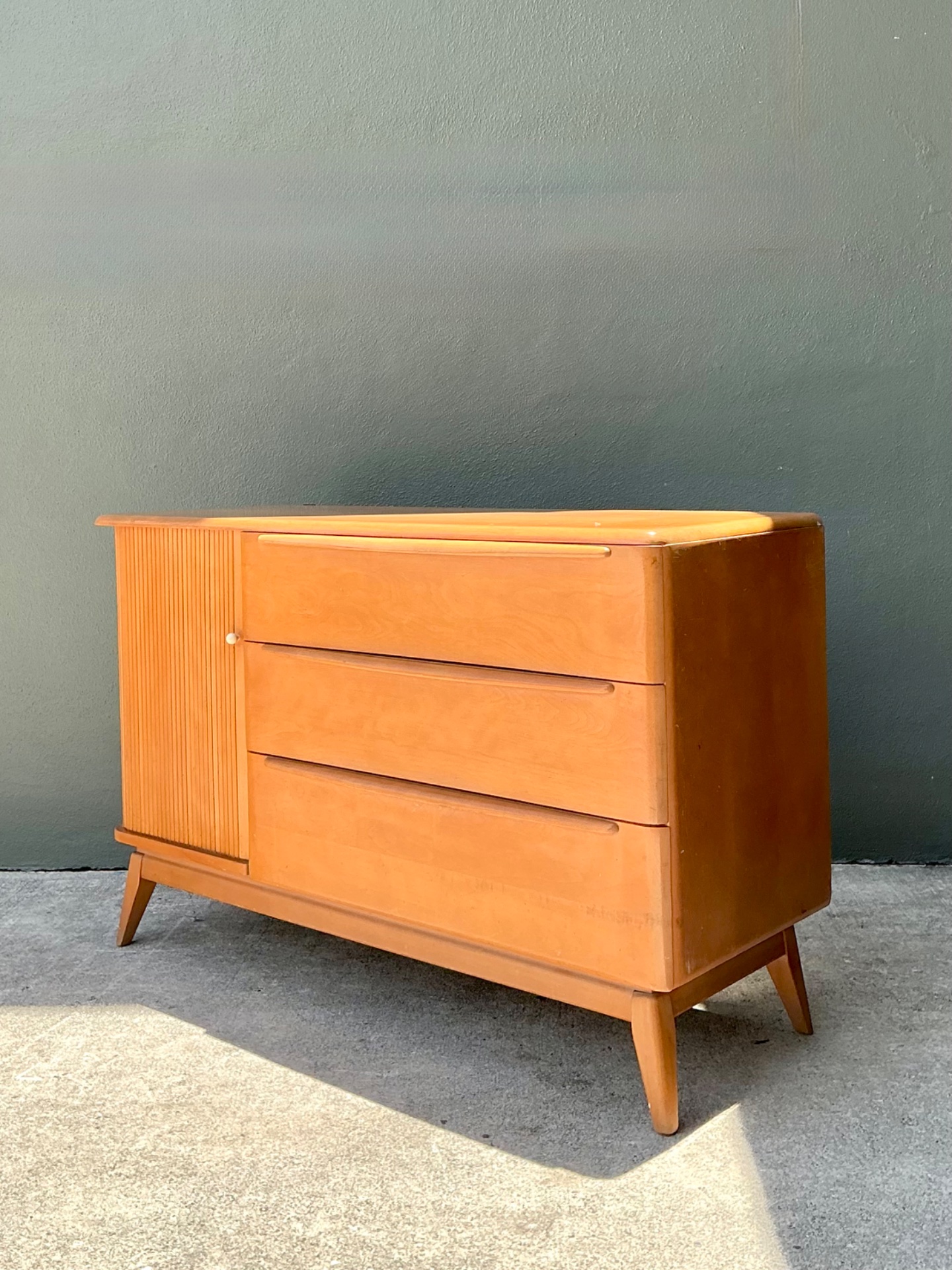 Mid-Century Heywood Wakefield Wood Credenza - Side view