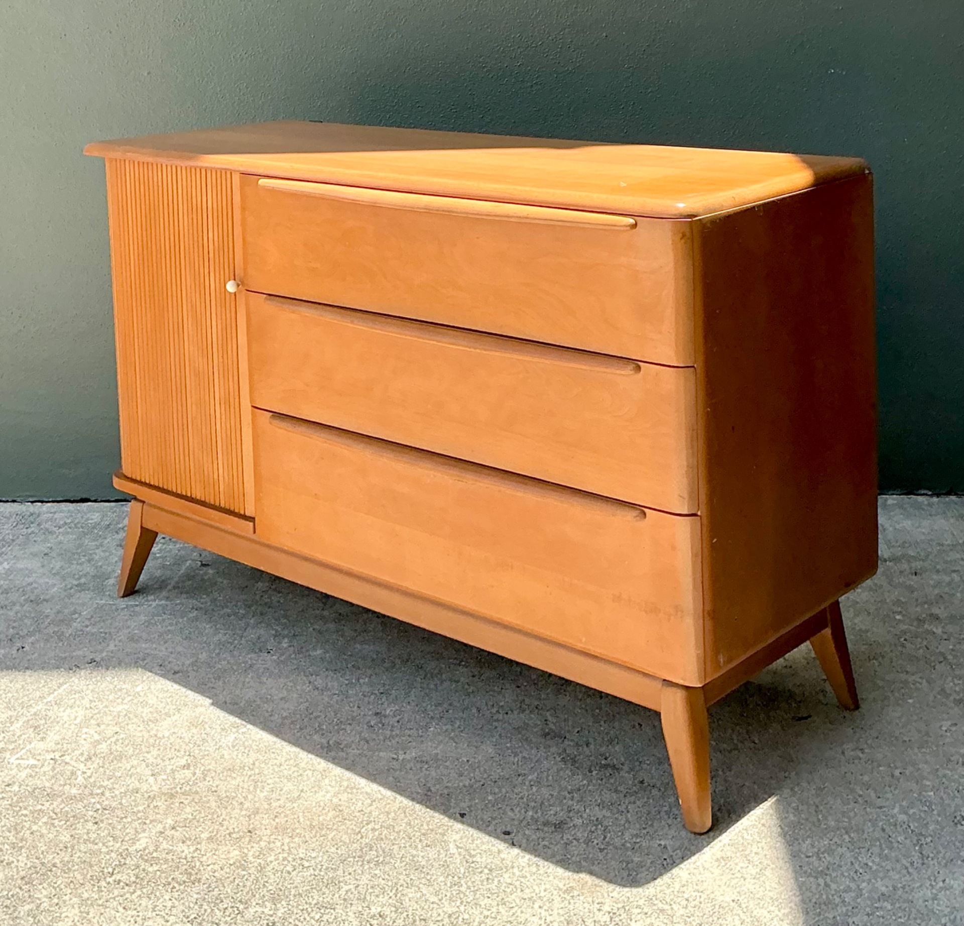 Mid-Century Heywood Wakefield Wood Credenza - Top view
