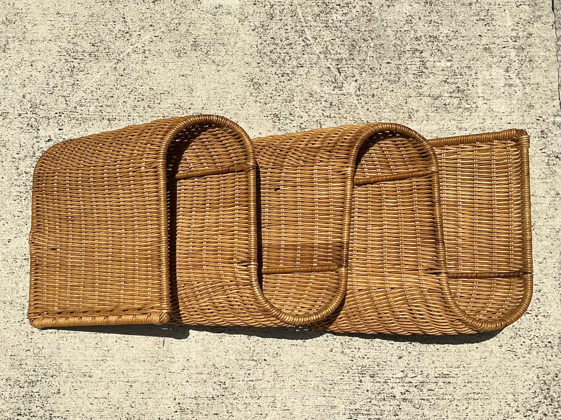 Vintage Woven Rattan Wall Sculpture - Back view
