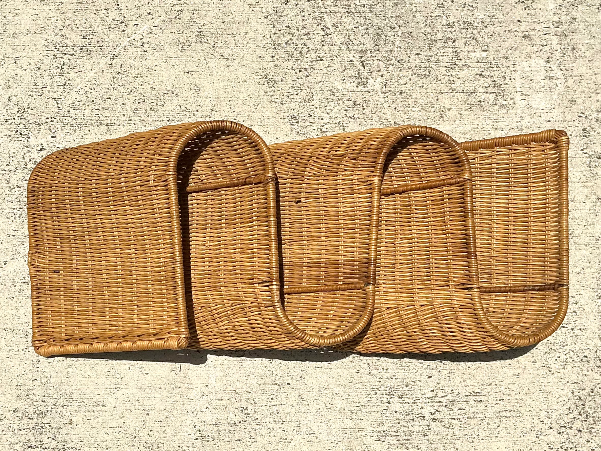 Vintage Woven Rattan Wall Sculpture - Detail view