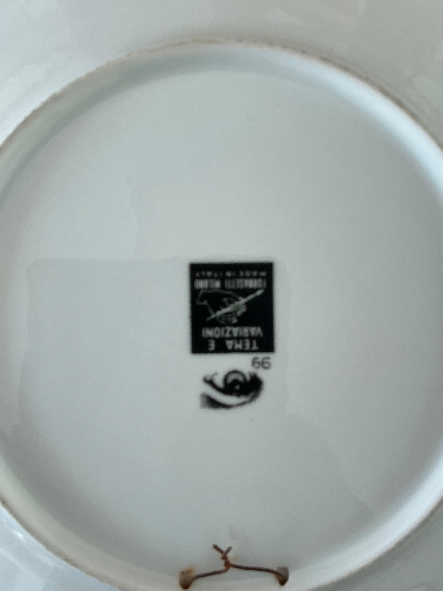 Piero Fornasetti Tema e Variazioni Plate - Back view