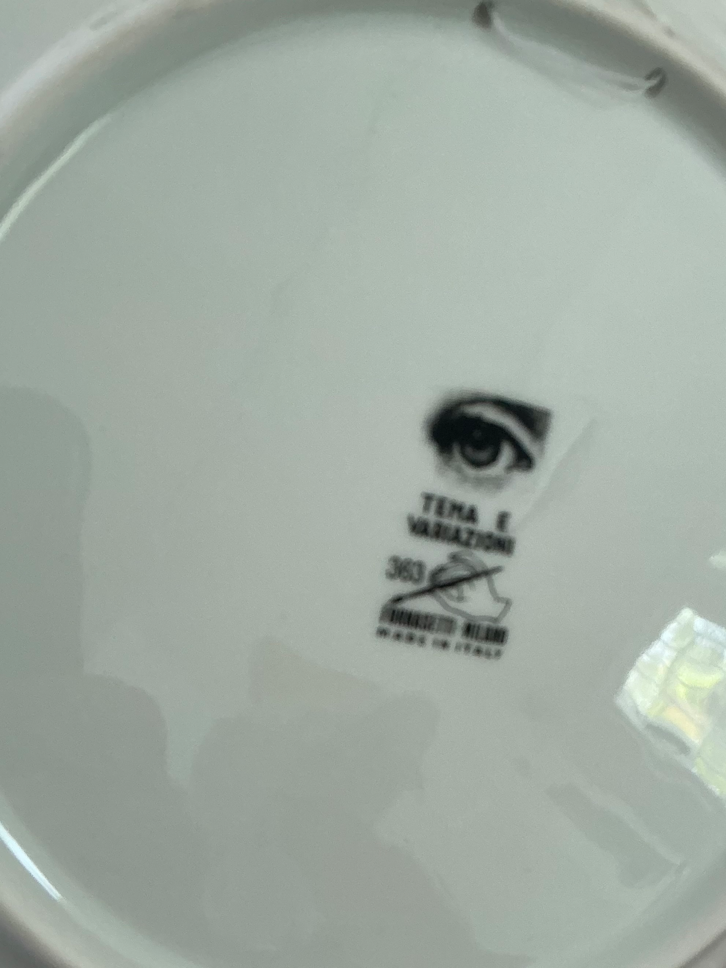 Piero Fornasetti Tema e Variazioni Plate - Back view