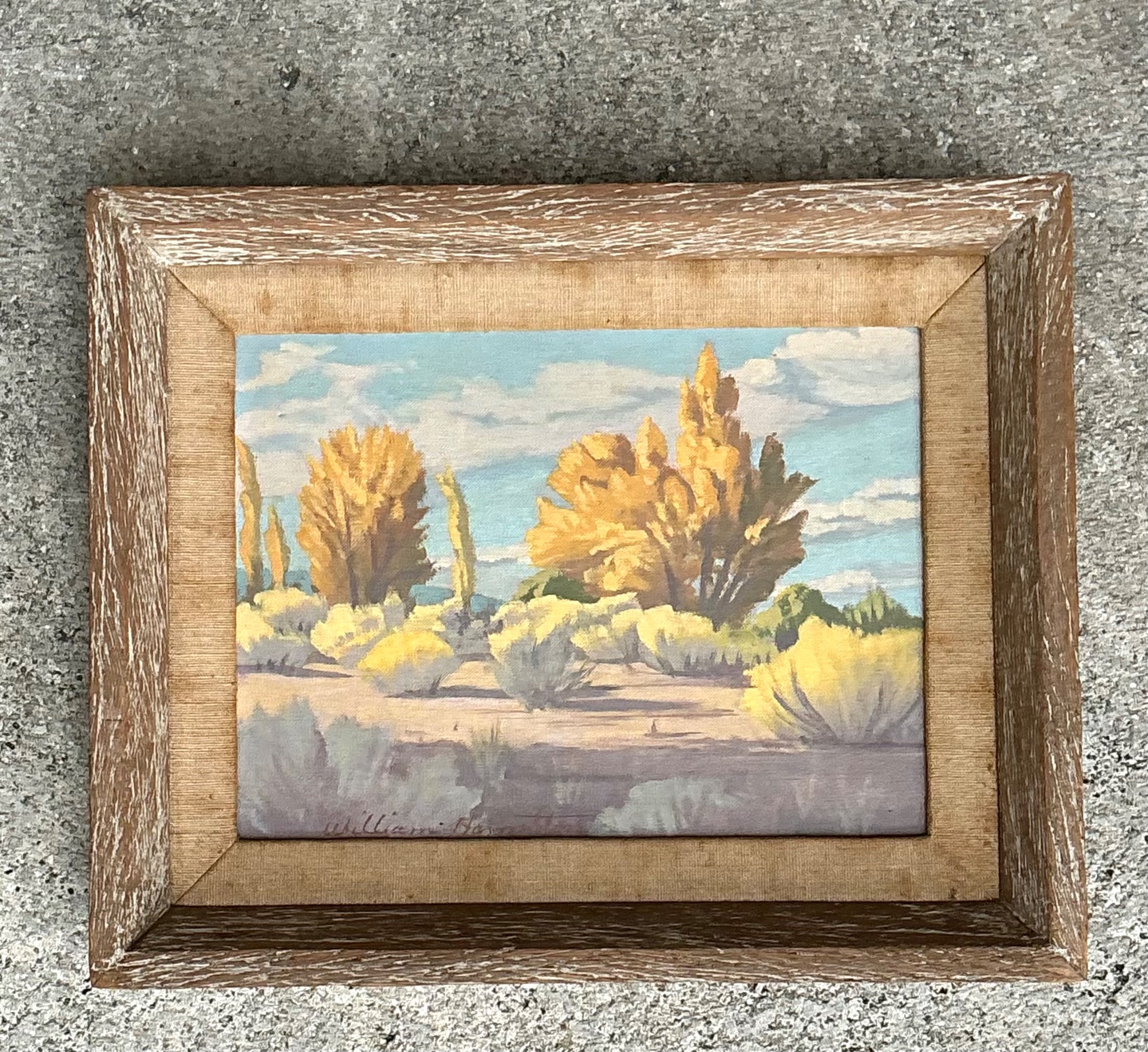 Vintage William Hamilton Landscape Oil Painting - Detail view