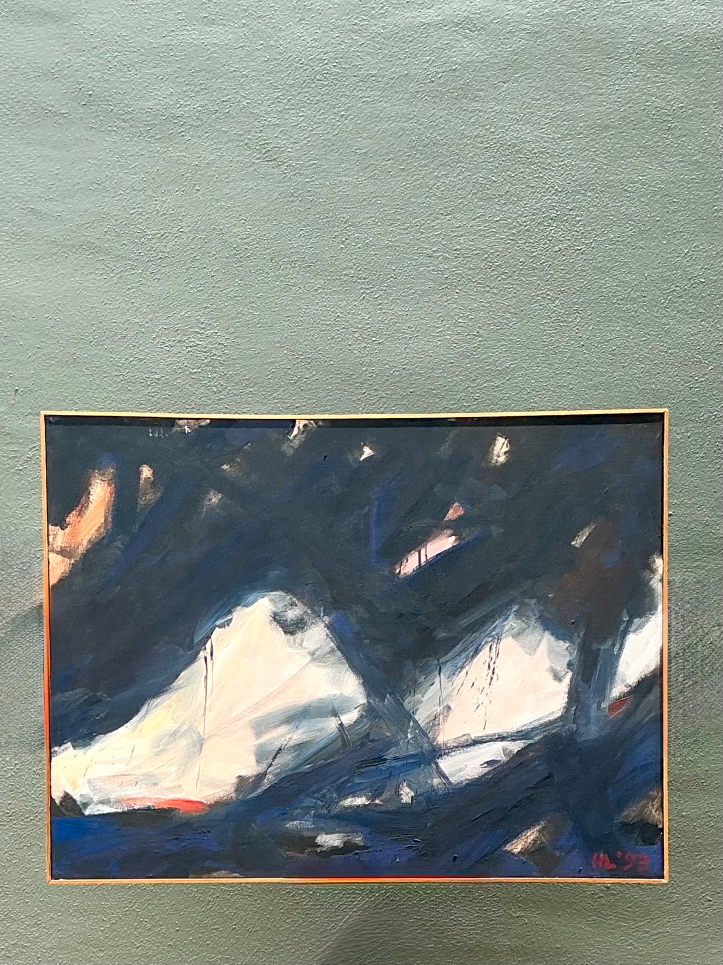 Vintage Abstract Oil Painting on Canvas - Back view
