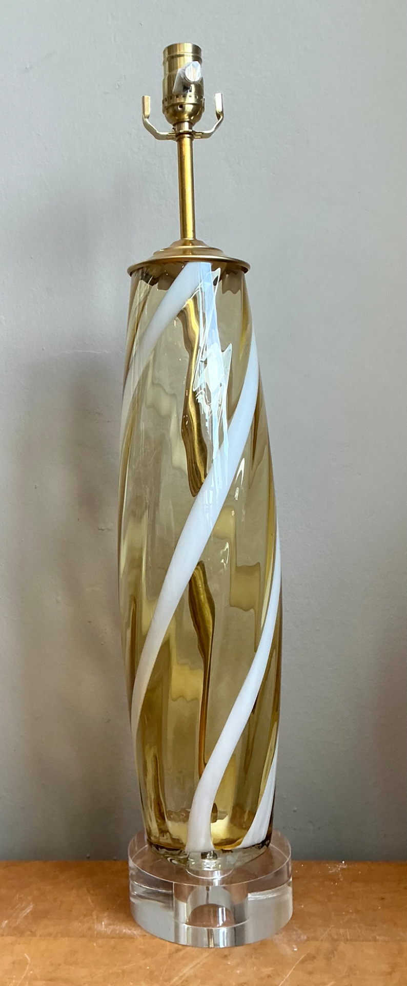 Vintage Murano Swirled Glass Table Lamp - Back view