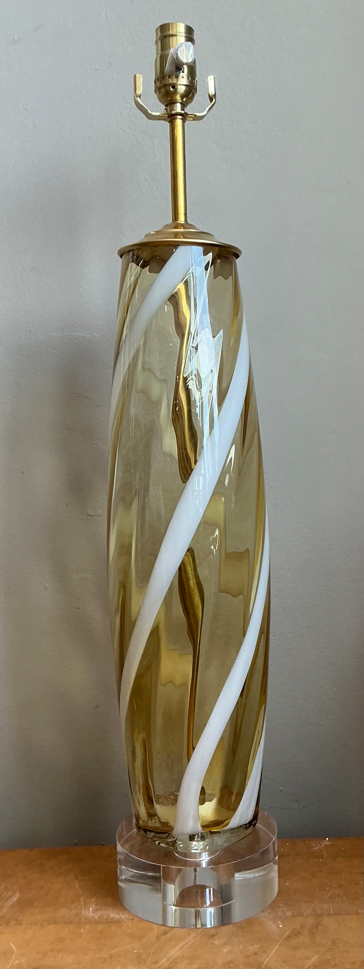 Vintage Murano Swirled Glass Table Lamp - Side view