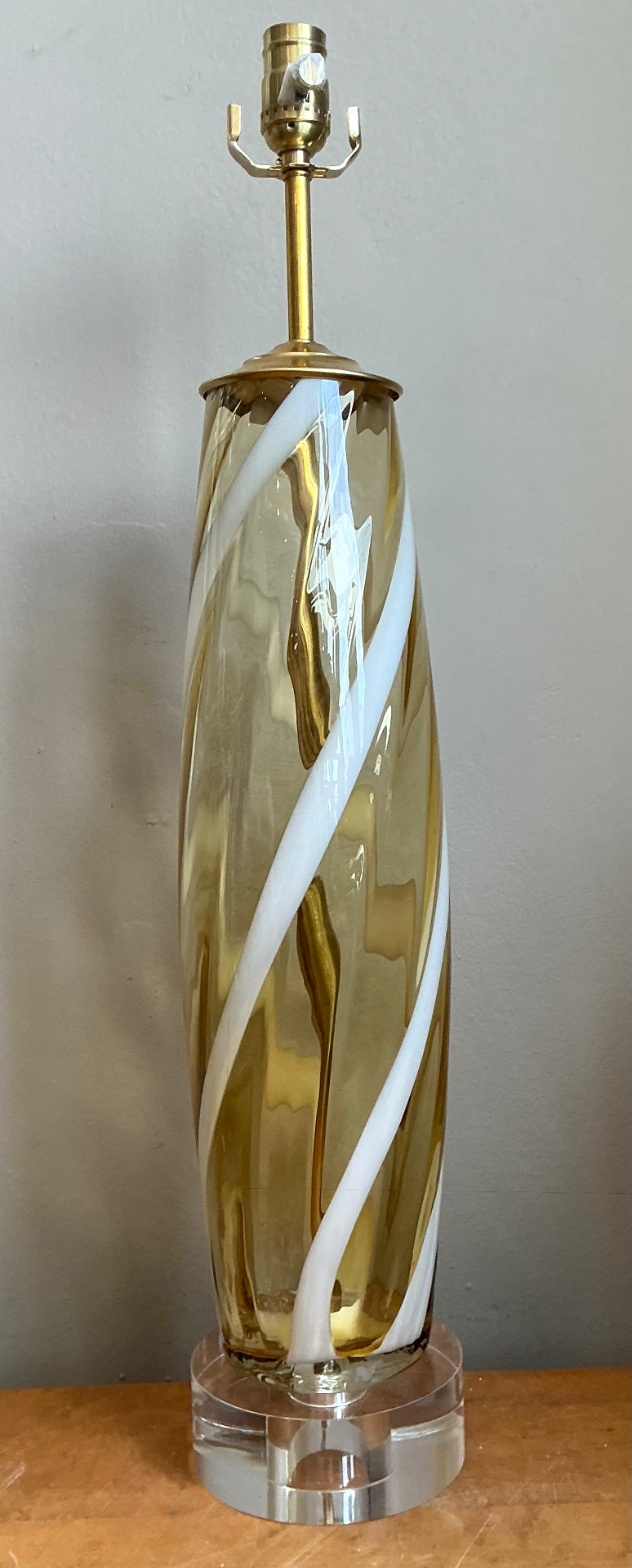 Vintage Murano Swirled Glass Table Lamp - Top view