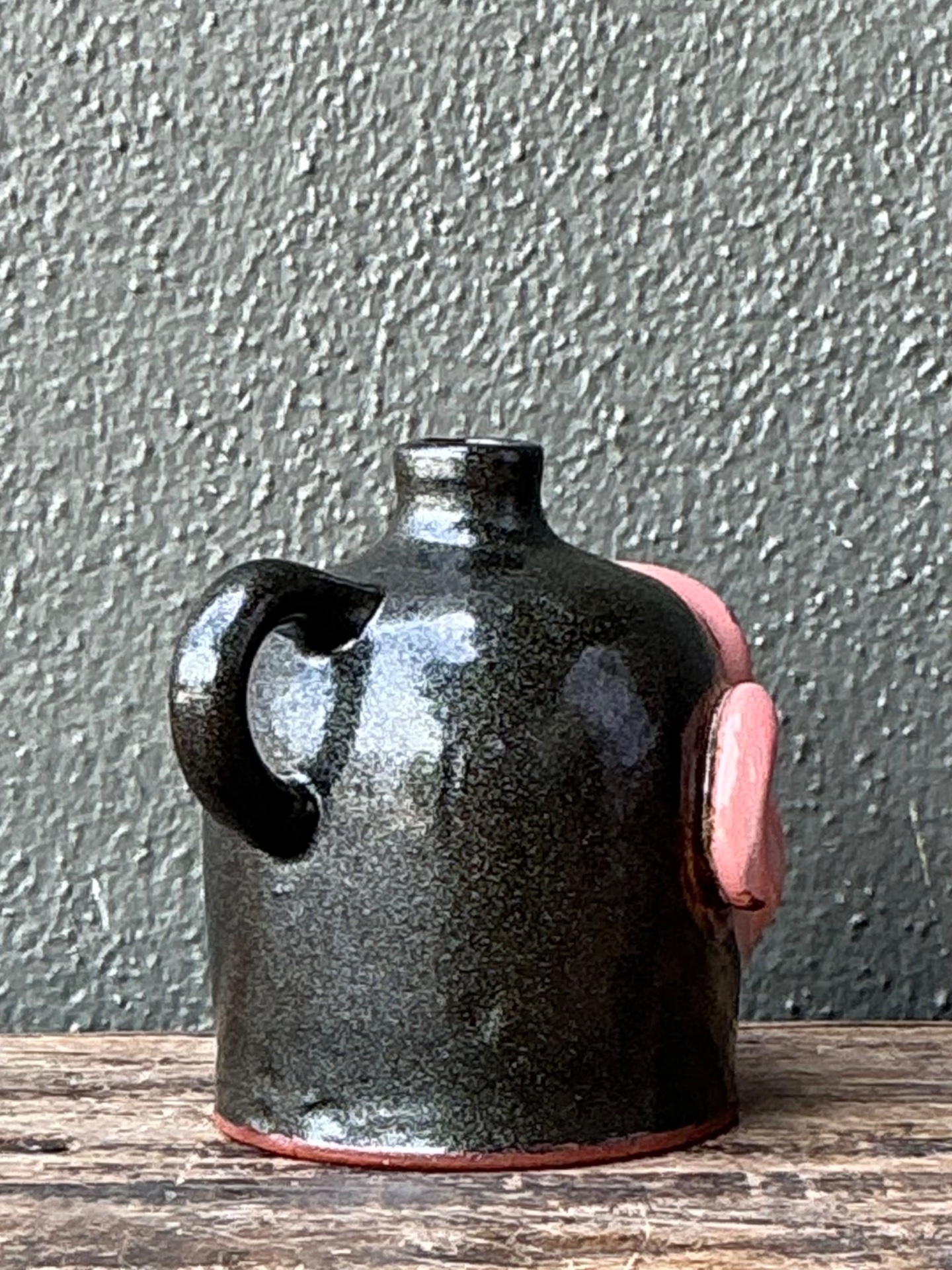 Vintage Handcrafted Ceramic Face Jug - Side view